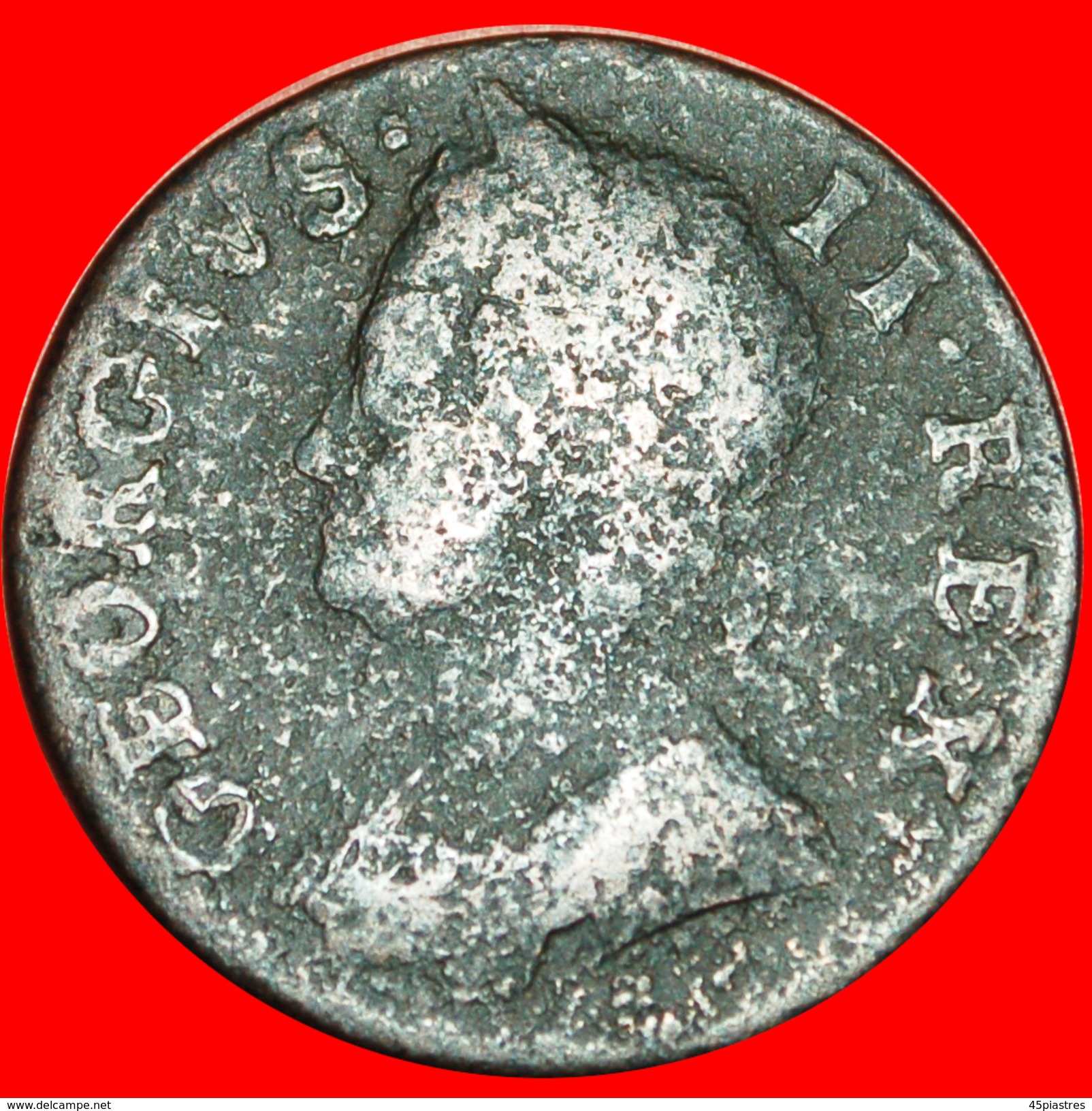 • GEORGIVS: UNITED KINGDOM ★ HALF PENNY 1753! GEORGE II (1727-1760)  LOW START&#x2605; NO RESERVE! - B. 1/2 Penny