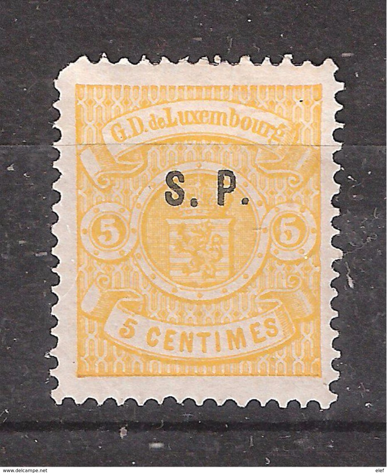 LUXEMBOURG, Service 1881,Type Armoiries Surchargé S P,Yvert N° 34,5 C Jaune,impression Locale Neuf* MH , Cote 650 E - Service