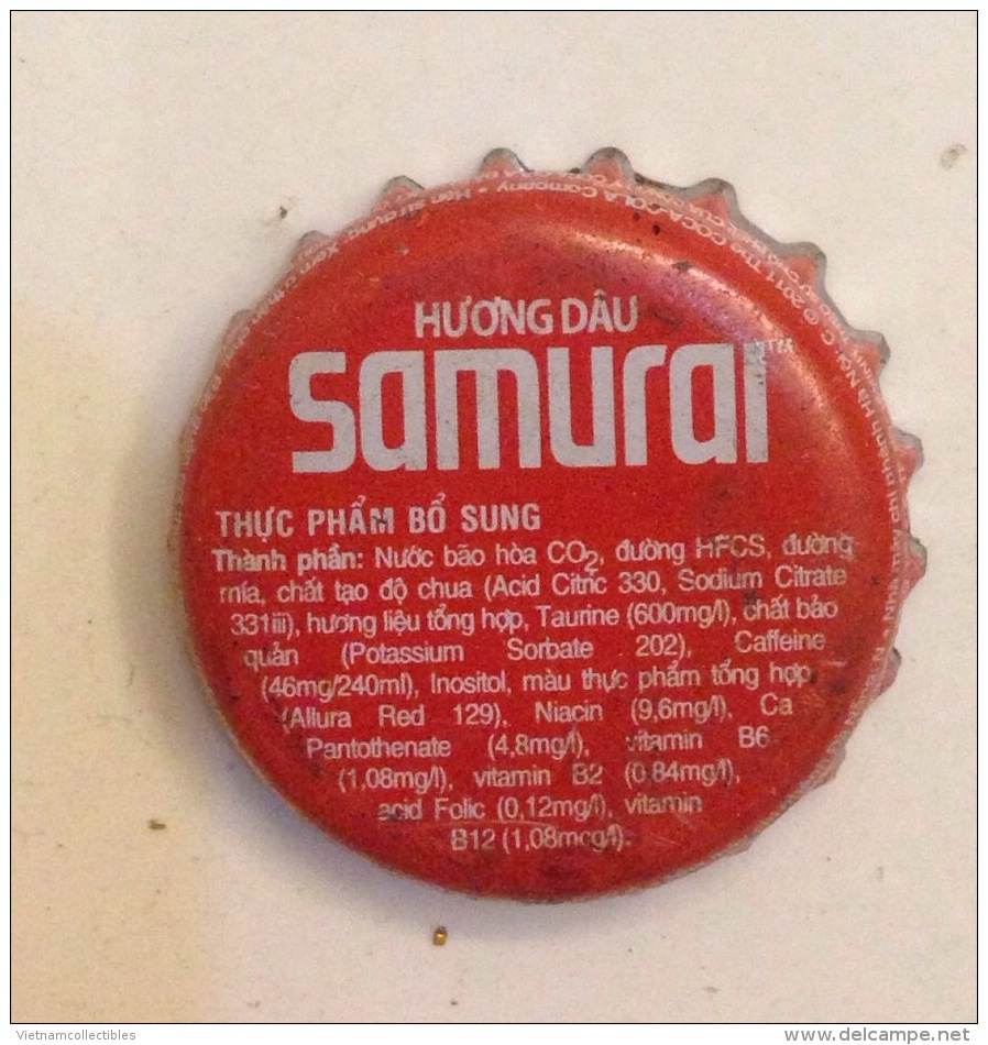 Cambodia Coca Cola Samurai Energy Drink Used Bottle Crown Cap / Kronkorken / Capsule / Chapa / Tappi - Casquettes