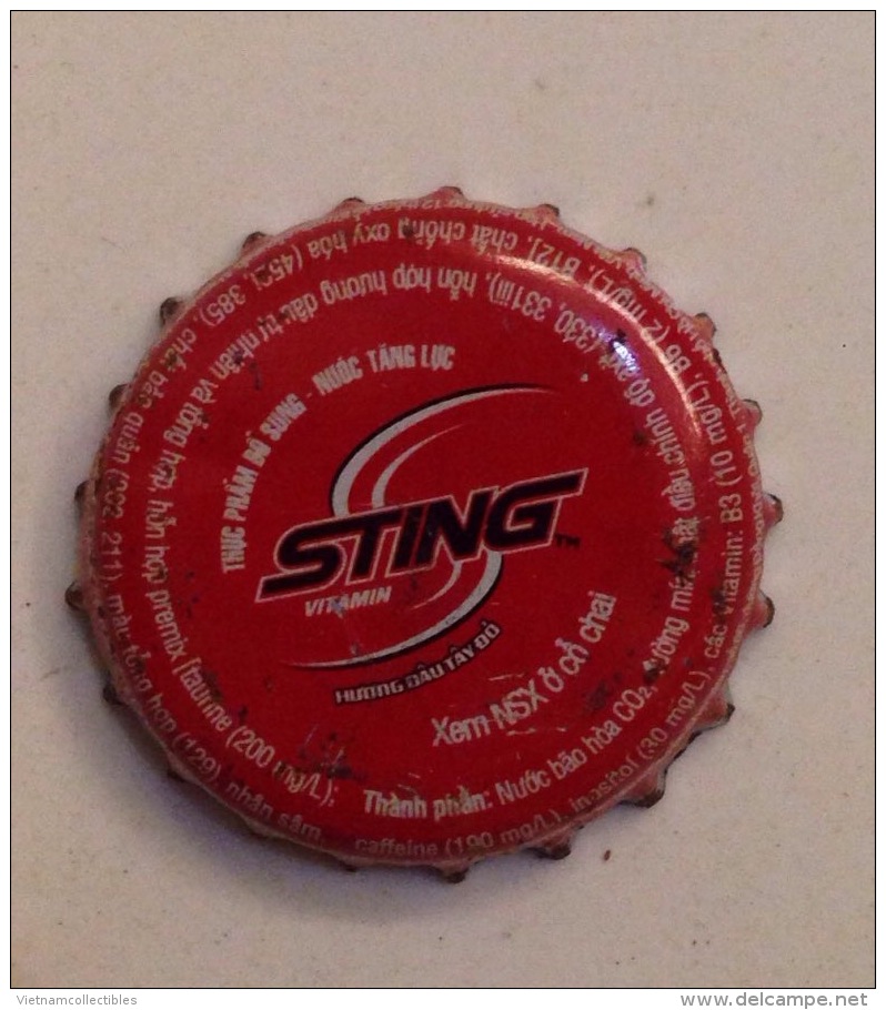 Cambodia Coca Cola Sting Energy Drink Used Bottle Crown Cap / Kronkorken / Capsule / Chapa / Tappi - Casquettes