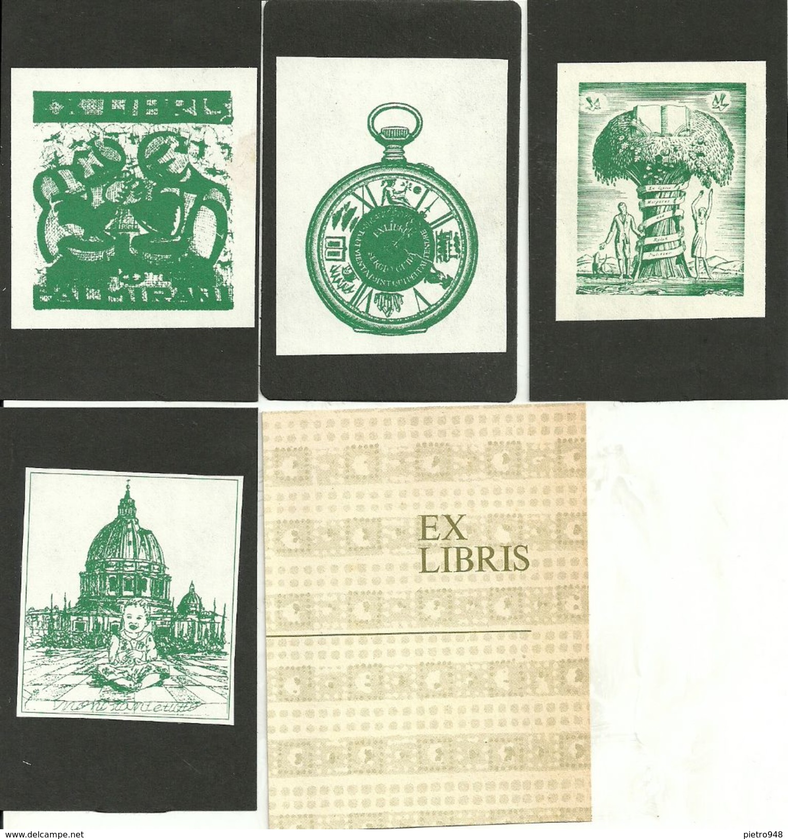 Ex Libris (Exlibris), N. 4 Exlibris (1 Di Palmirani Remo, 1 Di Margareth And Ralph Pulitzer, 2 Autori Illeggibili) - Bookplates