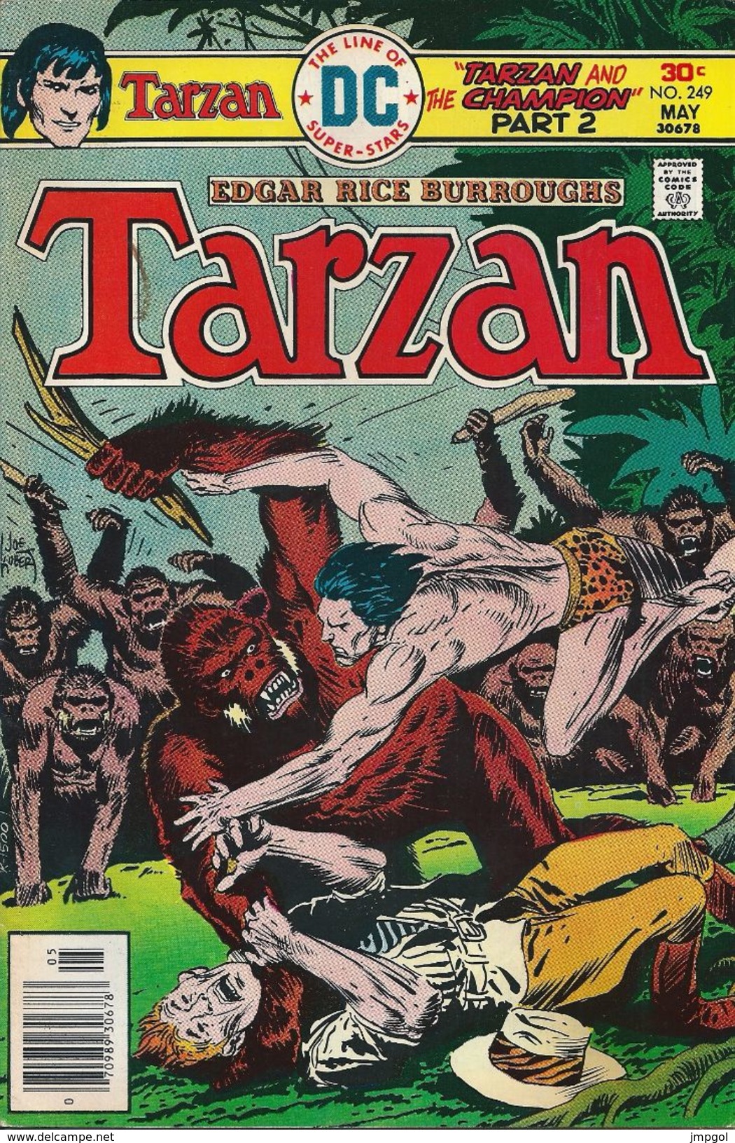 Comics Tarzan And The Champion Partie 2 N° 249 Mai 1976 Couverture Joe KUBERT Edgar Rice Burroughs - Other & Unclassified