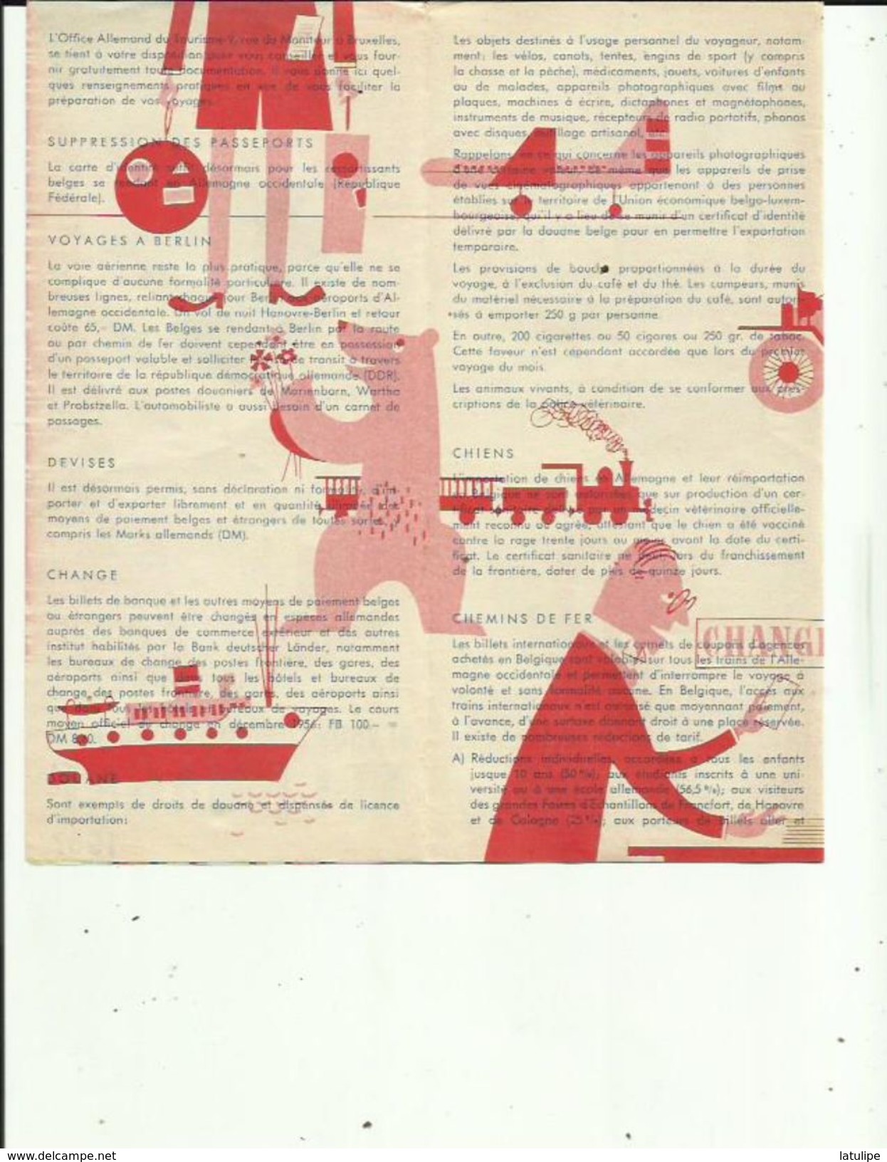 Document  De Si Vous Compter Voyager En ALLEMAGNE 1957  _ Voir Scan Details - Verkehr & Transport