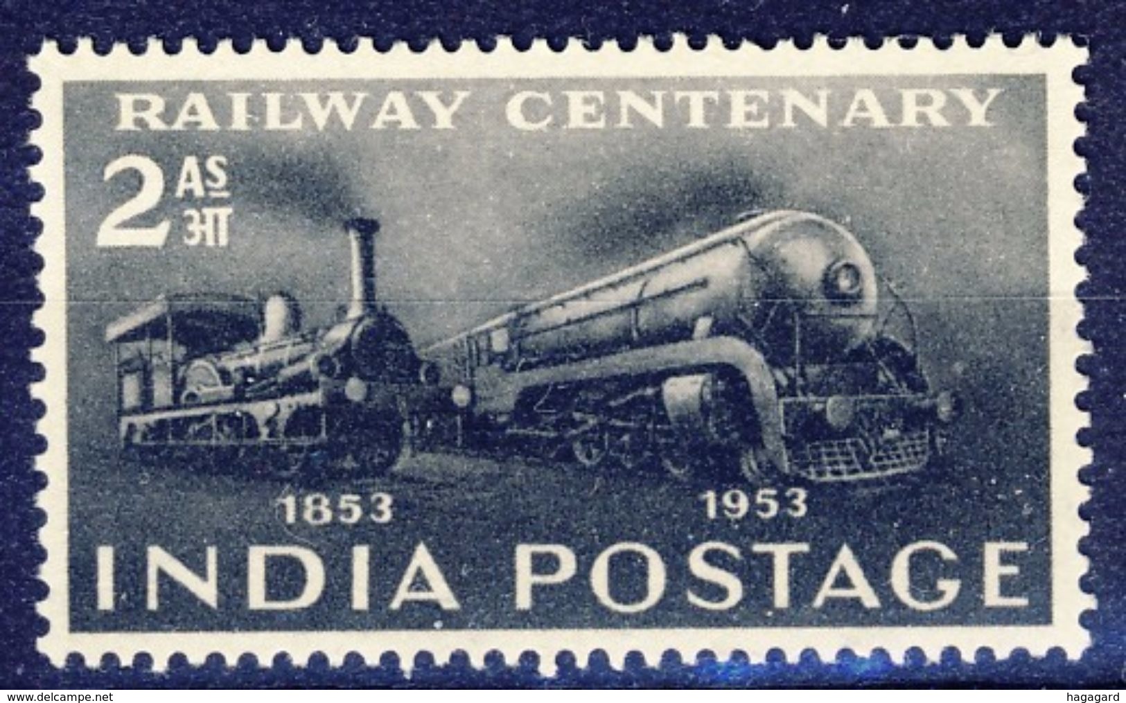 +India 1953. Railway. Locomotives. Michel 227. MNH(**) - Neufs