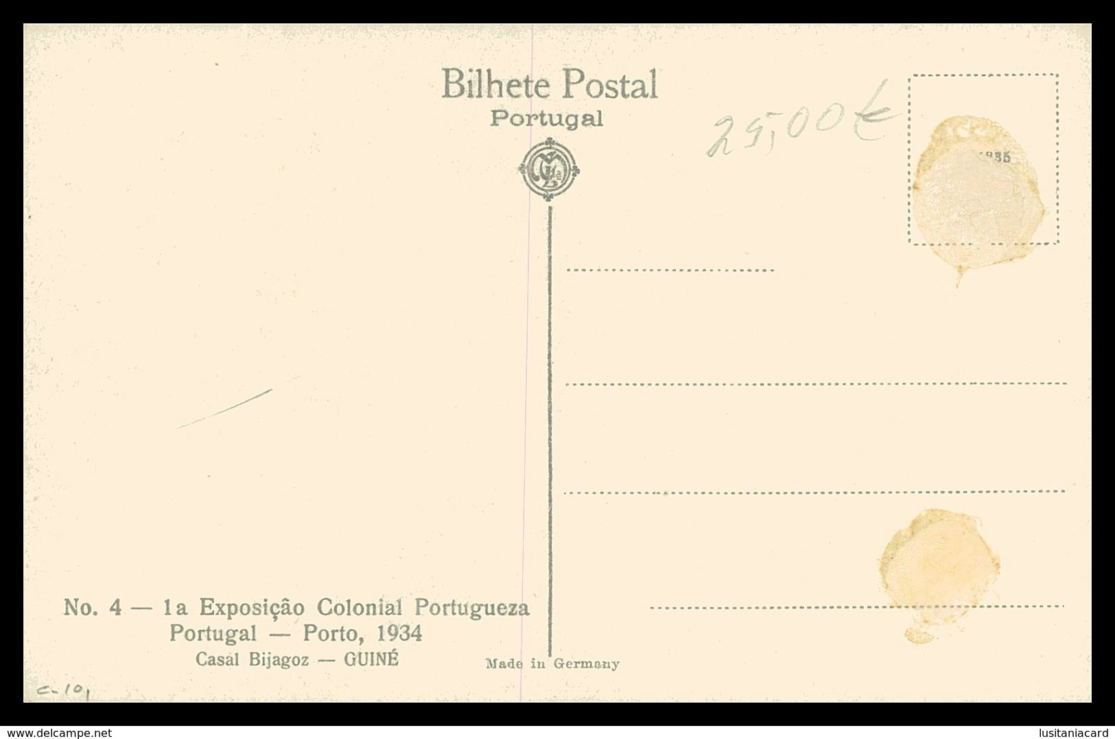 GUINÉ  -EXPOSIÇÕES - Casal Bijagoz ( Ed. 1ª Exposição Colonial Portugueza Nº 4 / Foto Alvão) Carte Postale - Guinea-Bissau