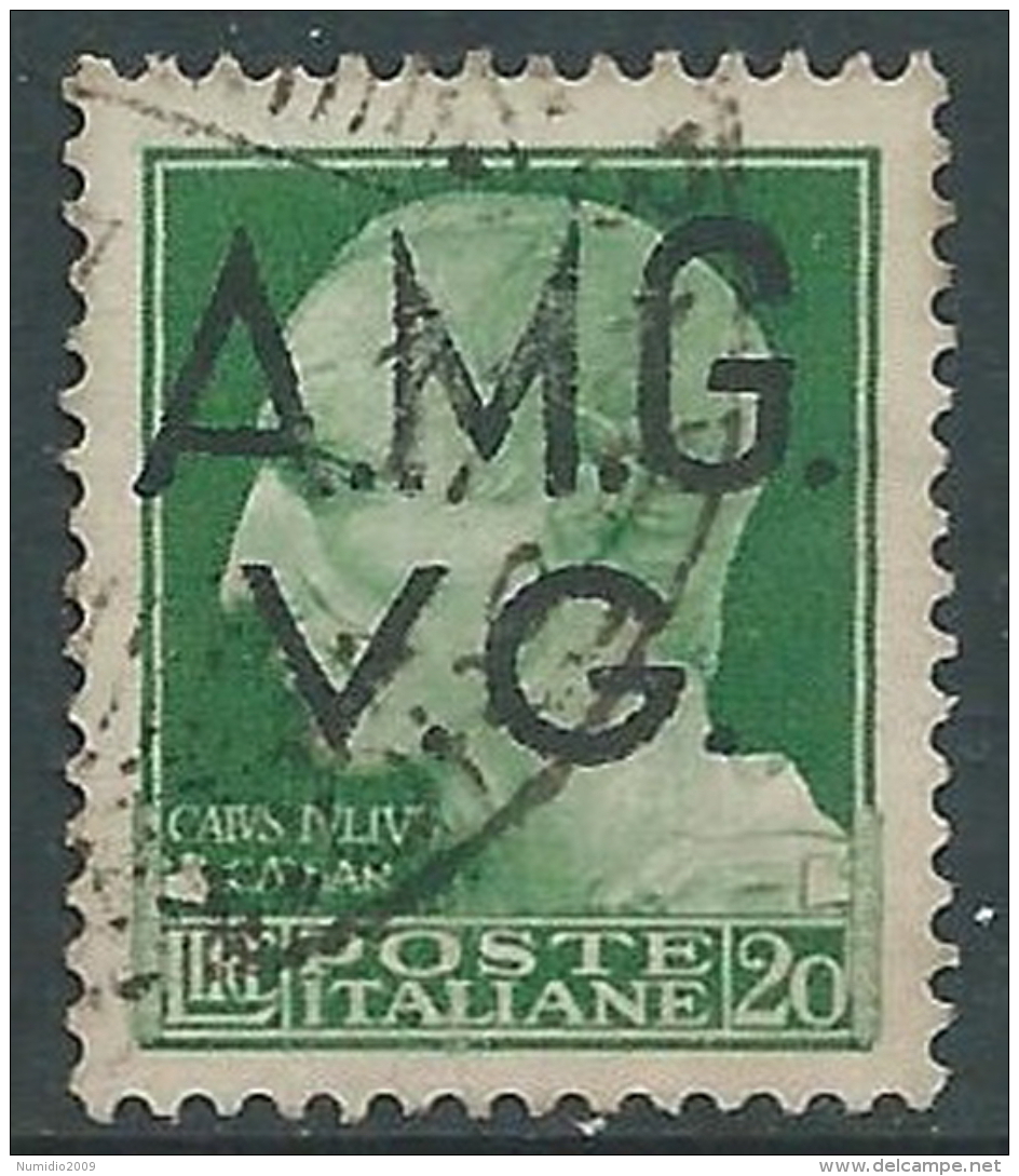 1945-47 TRIESTE AMG VG USATO IMPERIALE EFFIGIE 20 LIRE - R14-9 - Oblitérés