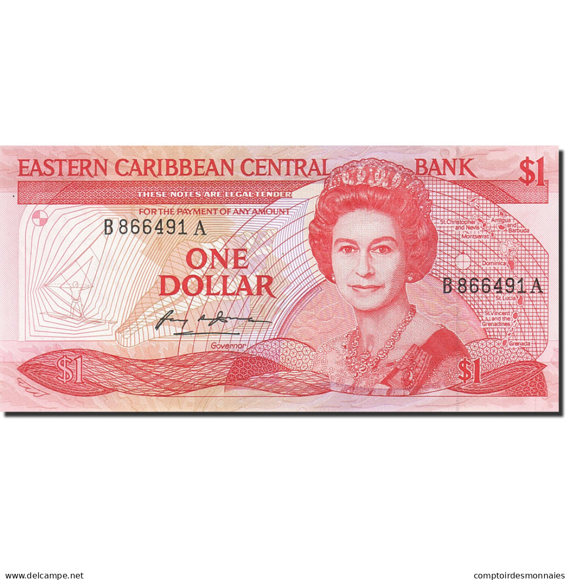 Billet, Etats Des Caraibes Orientales, 1 Dollar, 1985-1987, Undated (1985-1988) - Oostelijke Caraïben