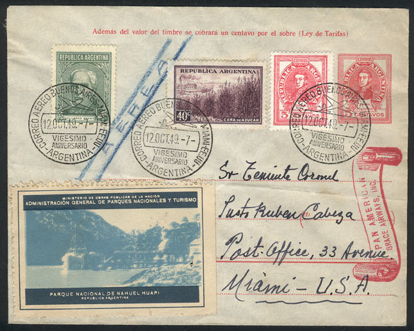 ARGENTINA Cover Commemorating 50th Anniversary Of 1st Flight Buenos Aires-Miami - Andere & Zonder Classificatie