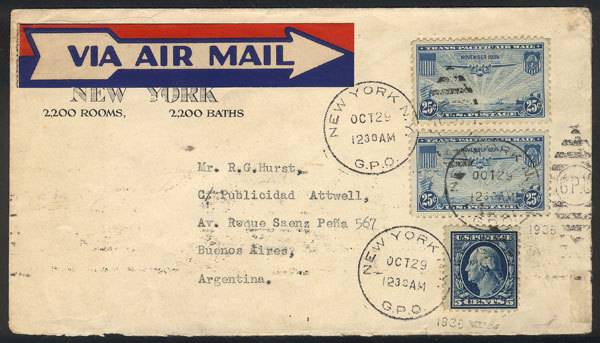 UNITED STATES Cover With Corner Card Of HOTEL PENNSYLVANIA Of New York (with 22 - Marcofilie