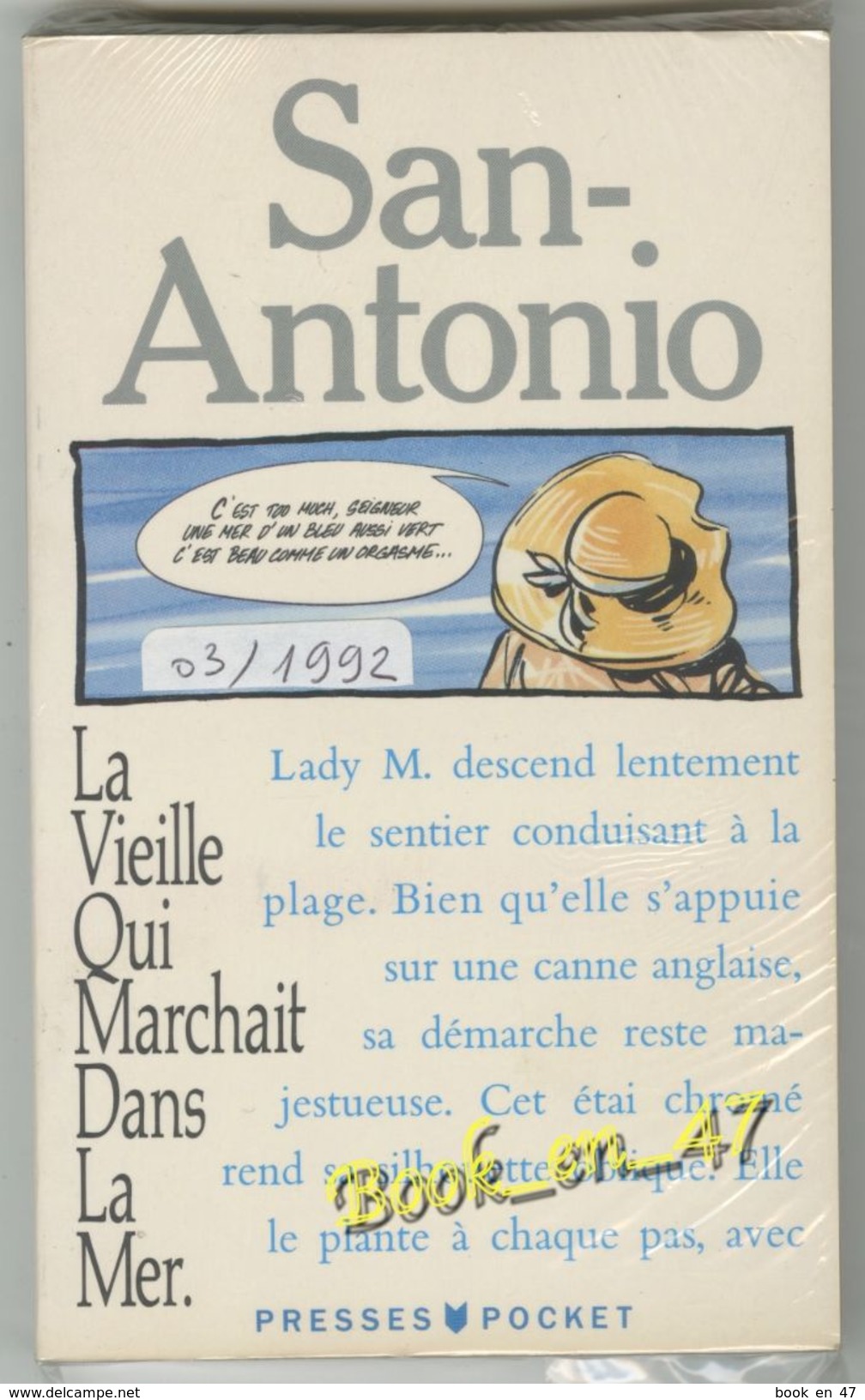 {81238} San-Antonio Hors Série , La Vieille Qui Marchait Dans La Mer  , 03/1992 ; Photo J Moreau .. " En Baisse " - San Antonio