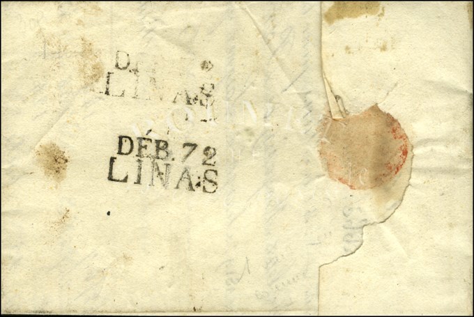 DEB. 72 / LINAS Sur Lettre Avec Texte Daté 1819. - SUP. - R. - Sonstige & Ohne Zuordnung