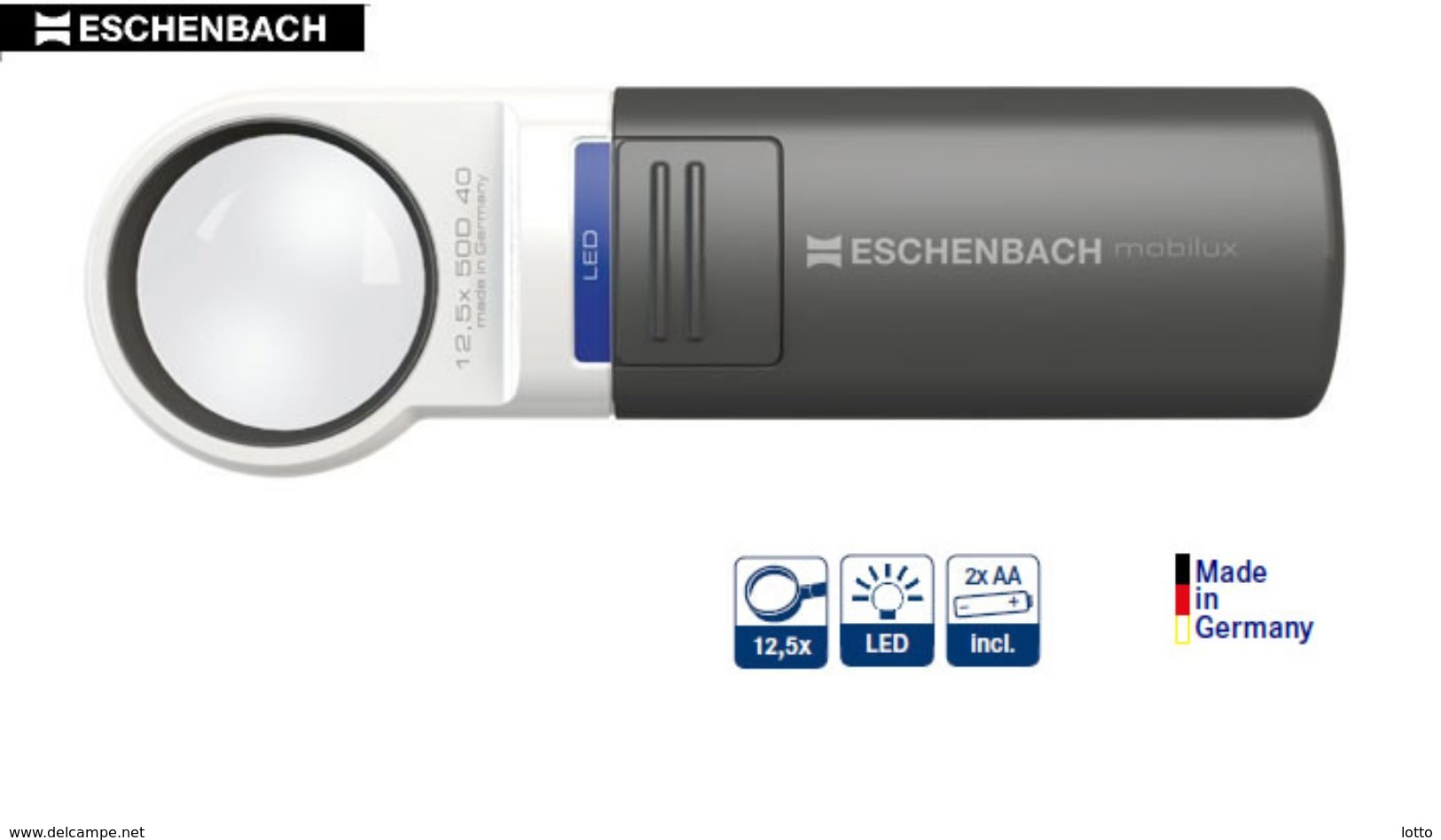 ESCHENBACH Taschenleuchtlupe Mobilux LED, 12,5fache Vergrößerung, Empf. VP 70,50 +++ NEU OVP +++ (7123) - Pinzas, Lupas Y Microscopios