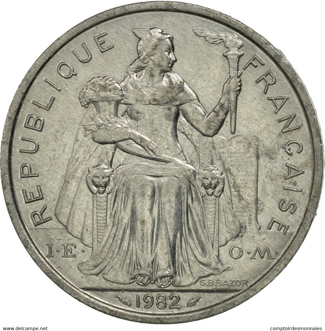 Monnaie, French Polynesia, 5 Francs, 1982, Paris, TTB+, Aluminium, KM:12 - Polynésie Française