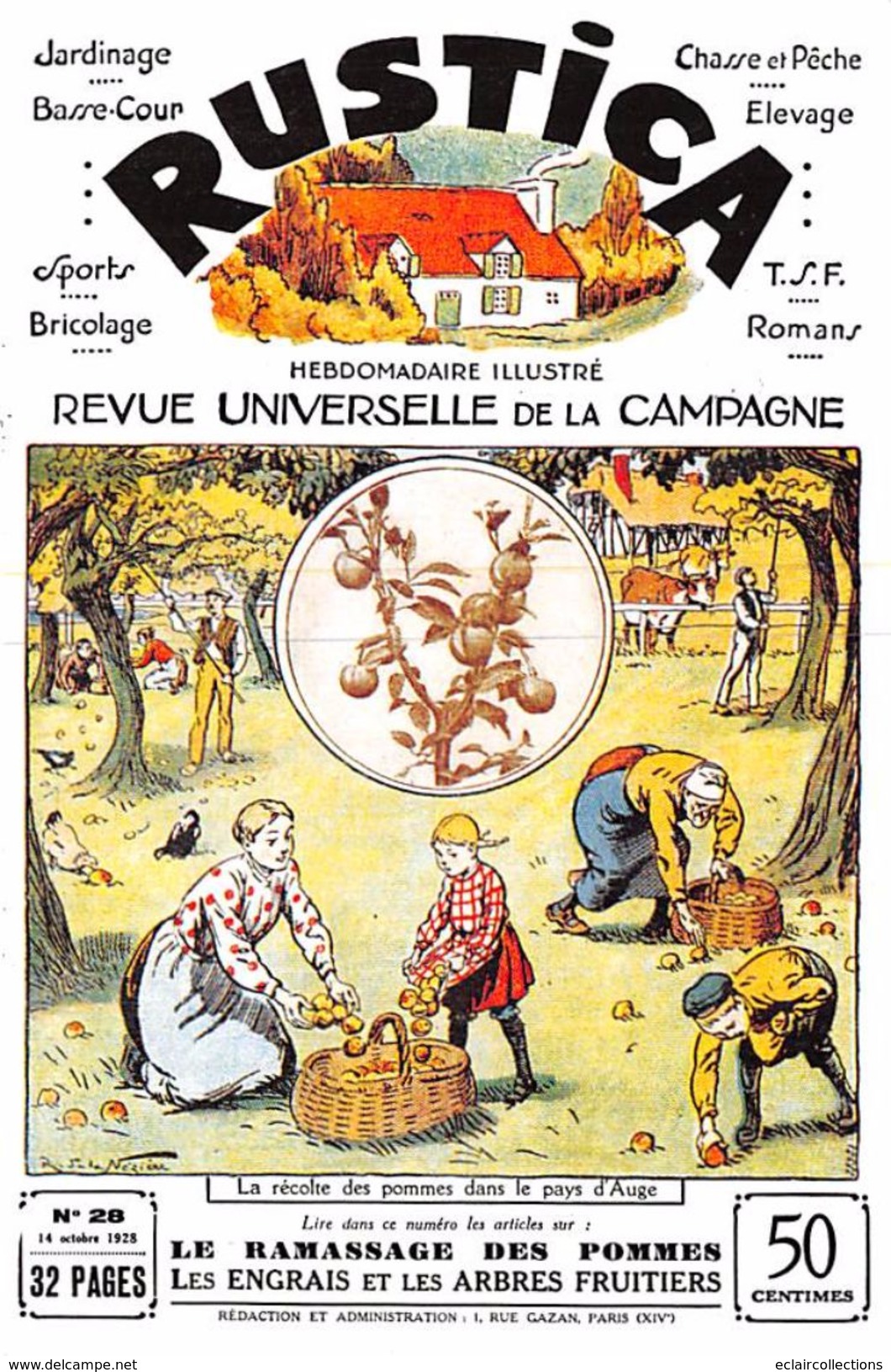 Thème:  Agriculture:Elevage.Publicité Rustica . Revue universelle de la campagne Lot de 10 cartes - 10 x 15 (voir scan)