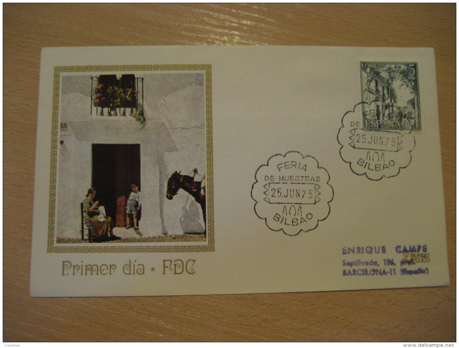 Feria De Muestras BILBAO Vizcaya 1975 Cached Cover SPAIN Donkey Donkeys Horse - Esel