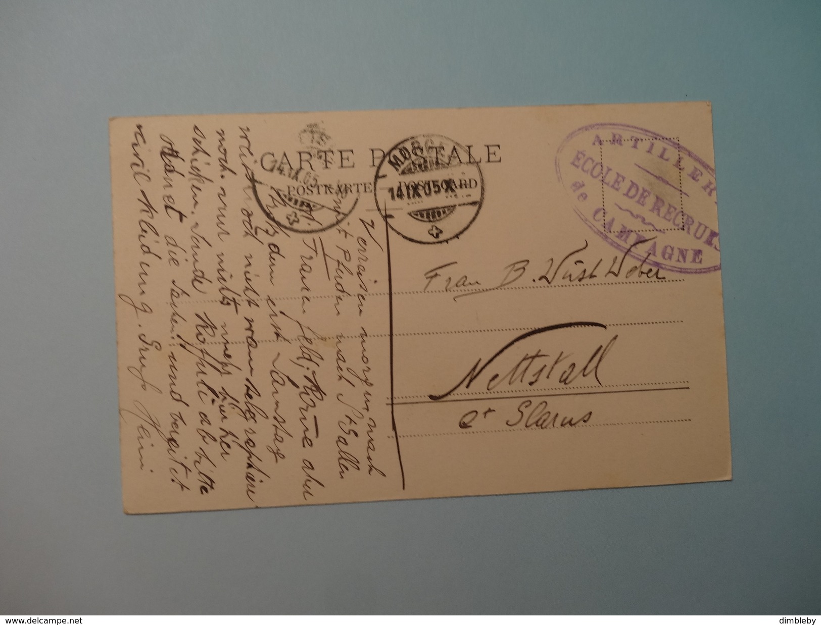 Militär Schweiz - Feldbatterie Auf Dem Marsch 1905 / Stempel  : Artillerie Ecole De Recruts De Champagne (880) - Champagne