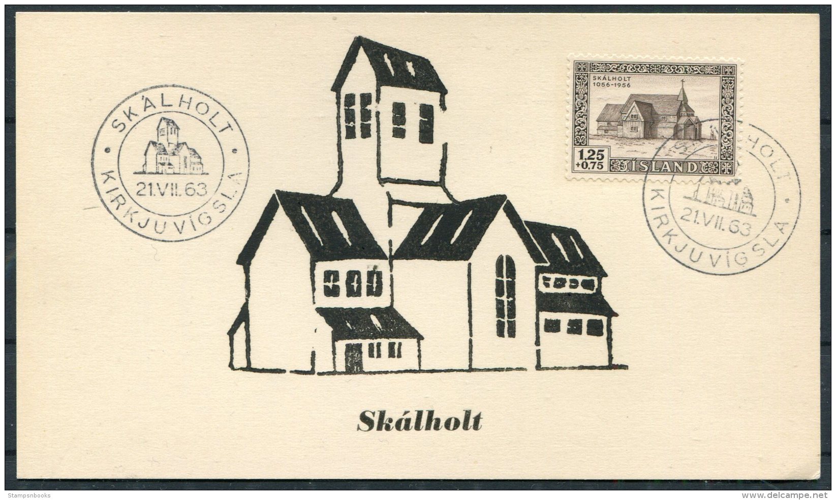1963 Iceland Skalholt Kirkjuvigsla Maxicard Postcard - Lettres & Documents