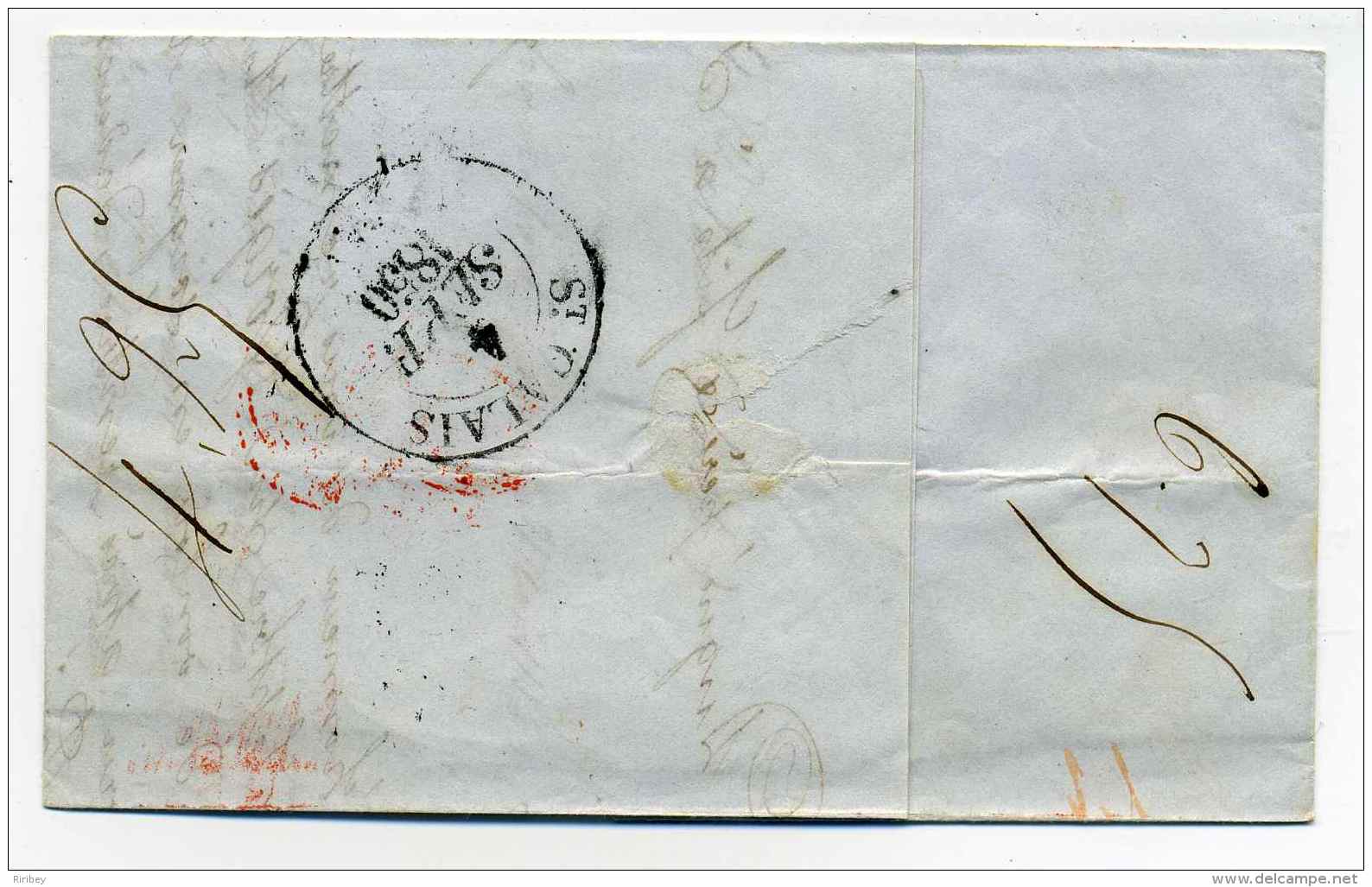 Lettre De Franfort + Marque D'entrée En France : TOUR ET TAXI Par Forbach / 8 Sept 1850 - Marques D'entrées