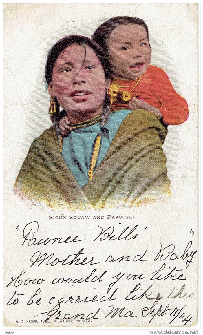 Indiens Sioux Squaw And Papoose - Indiaans (Noord-Amerikaans)