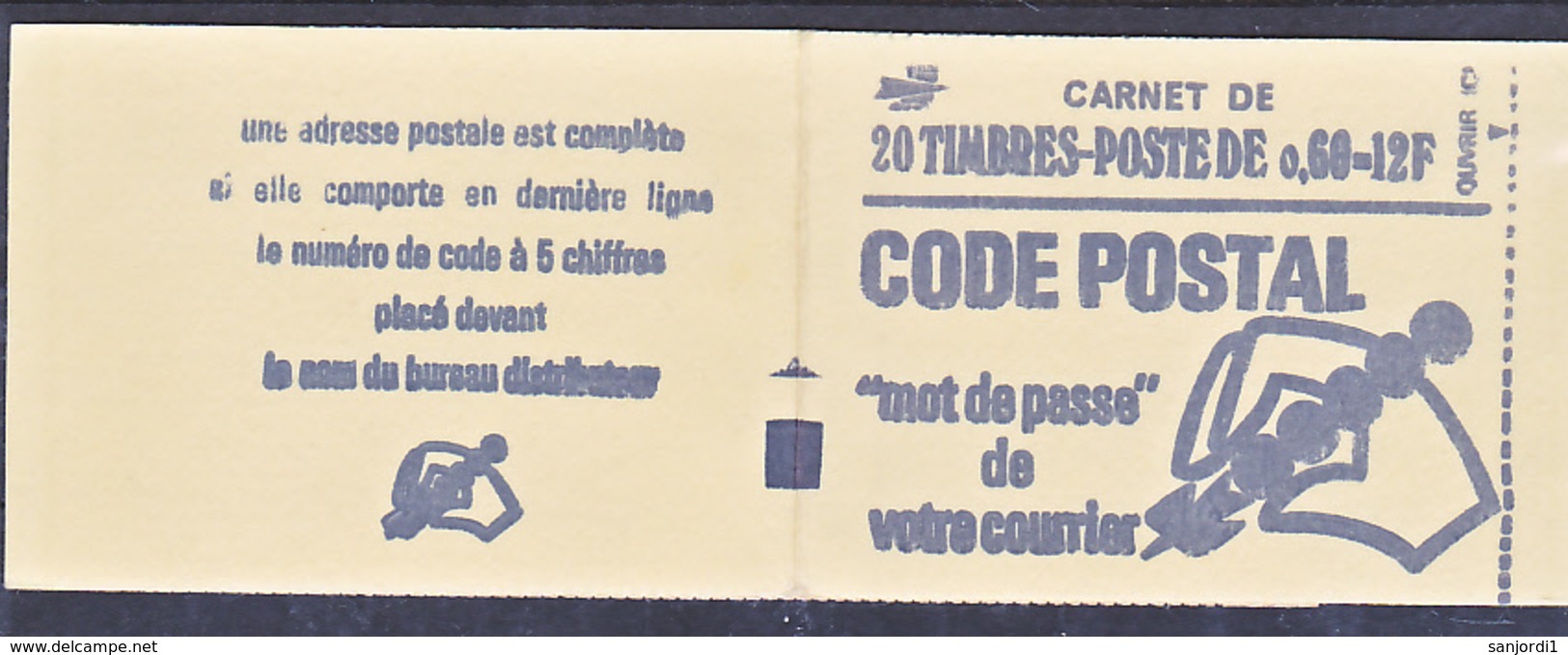 France 1815  C 1 Sans Conf Variété 0.68 Carnet Marianne De Bequet Ouvert Et Tache Parasite Daté Neuf ** TB MNH - Moderne : 1959-...