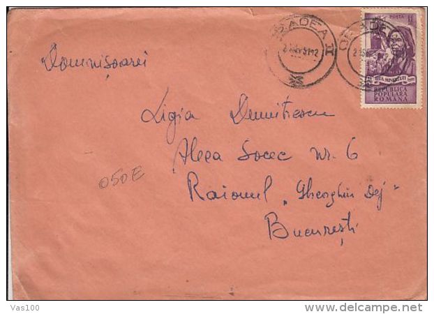 MINER'S DAY, STAMP ON COVER, 1951, ROMANIA - Lettres & Documents