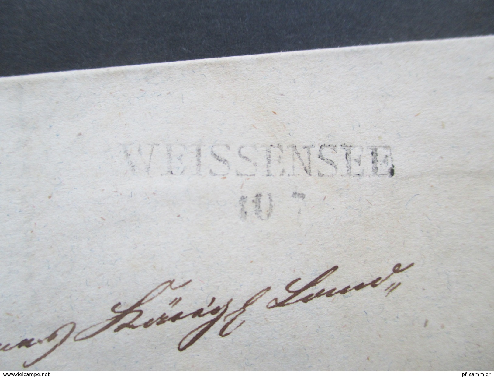 Altdeutschland / Vorphila 1839 L2 Weissensee Und Ovaler Stempel Weissensee Cammer?? Nach Erfurt! - Mecklenburg-Schwerin