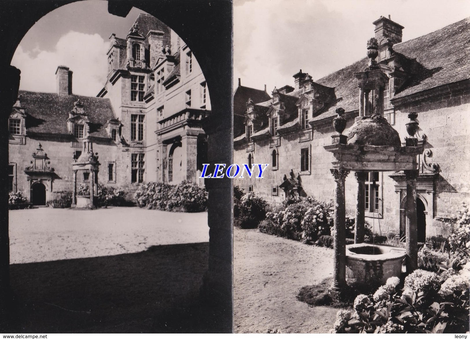 3  CPSM 10X15 De SAINT VOUGAY     (29) - Le CHATEAU De KERJEAN - Le PUITS - La COUR - COTE NORD - Saint-Vougay