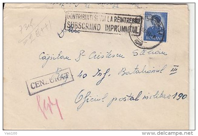 KING MICHAEL, CENSORED, WW2, STAMPS ON COVER, 1941, ROMANIA - Cartas & Documentos