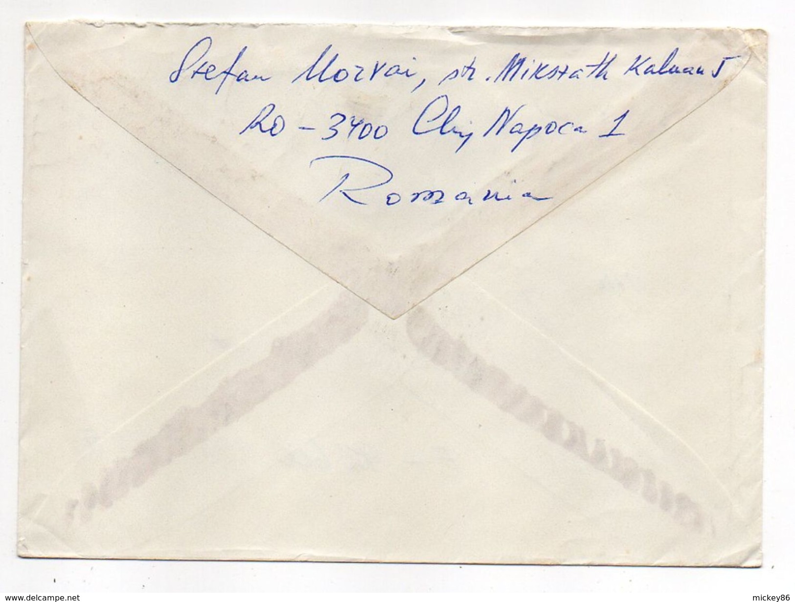 Roumanie-1977-Lettre De CLUJ-NAPOCA Pour ASNIERES-92(France) -Composition Timbres (bateau)-cachet CLUJ - Brieven En Documenten