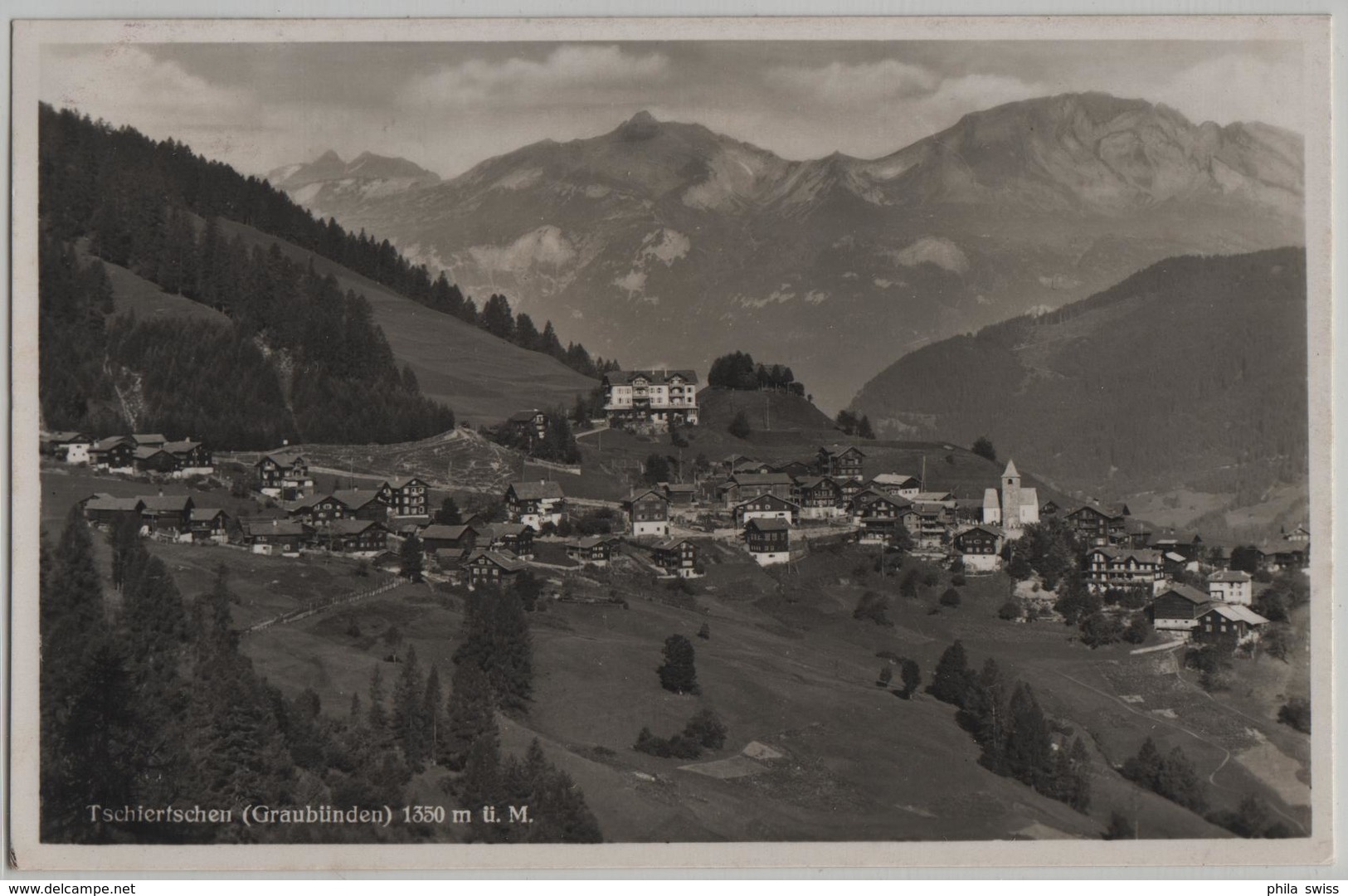 Tschiertschen - Generalansicht - Photo: Jos. Schmidli - Tschiertschen