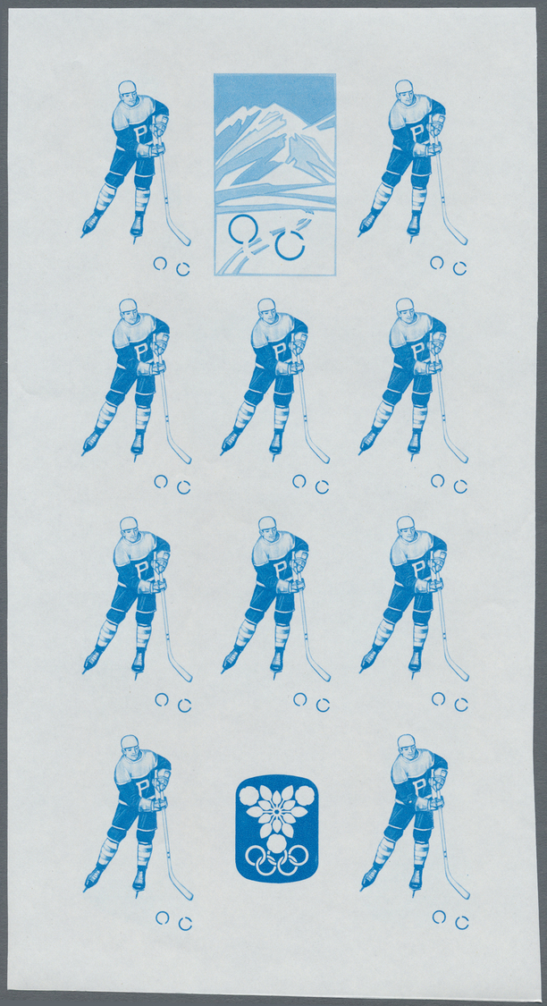 ** Thematik: Olympische Spiele / olympic games: 1968, Burundi. Progressive proof (8 phases) in miniature sheets of 10 (+