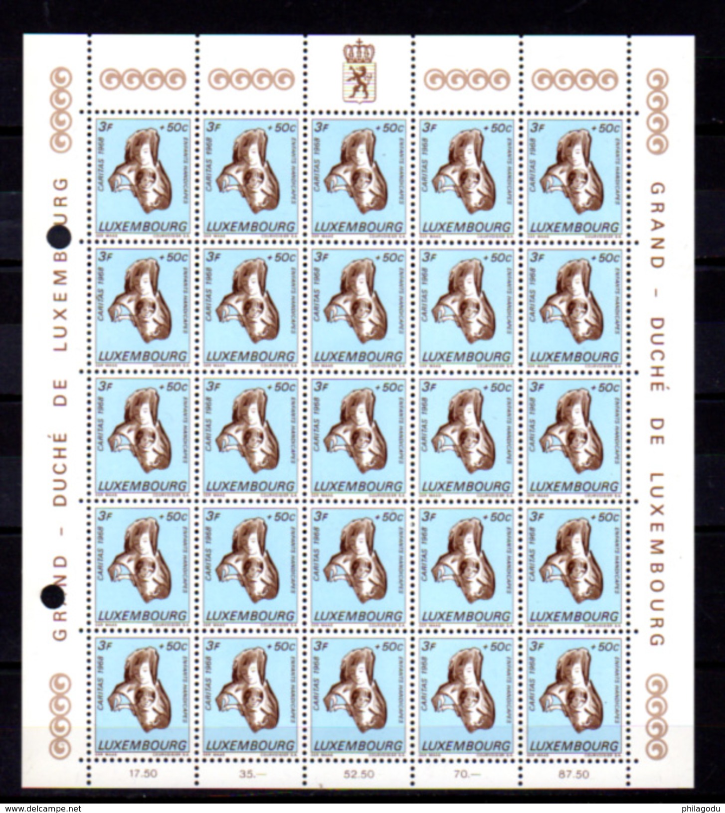 1968,    Enfants Handicapés, 729 /734**en Feuille De 25, Cote 100 €, - Volledige Vellen