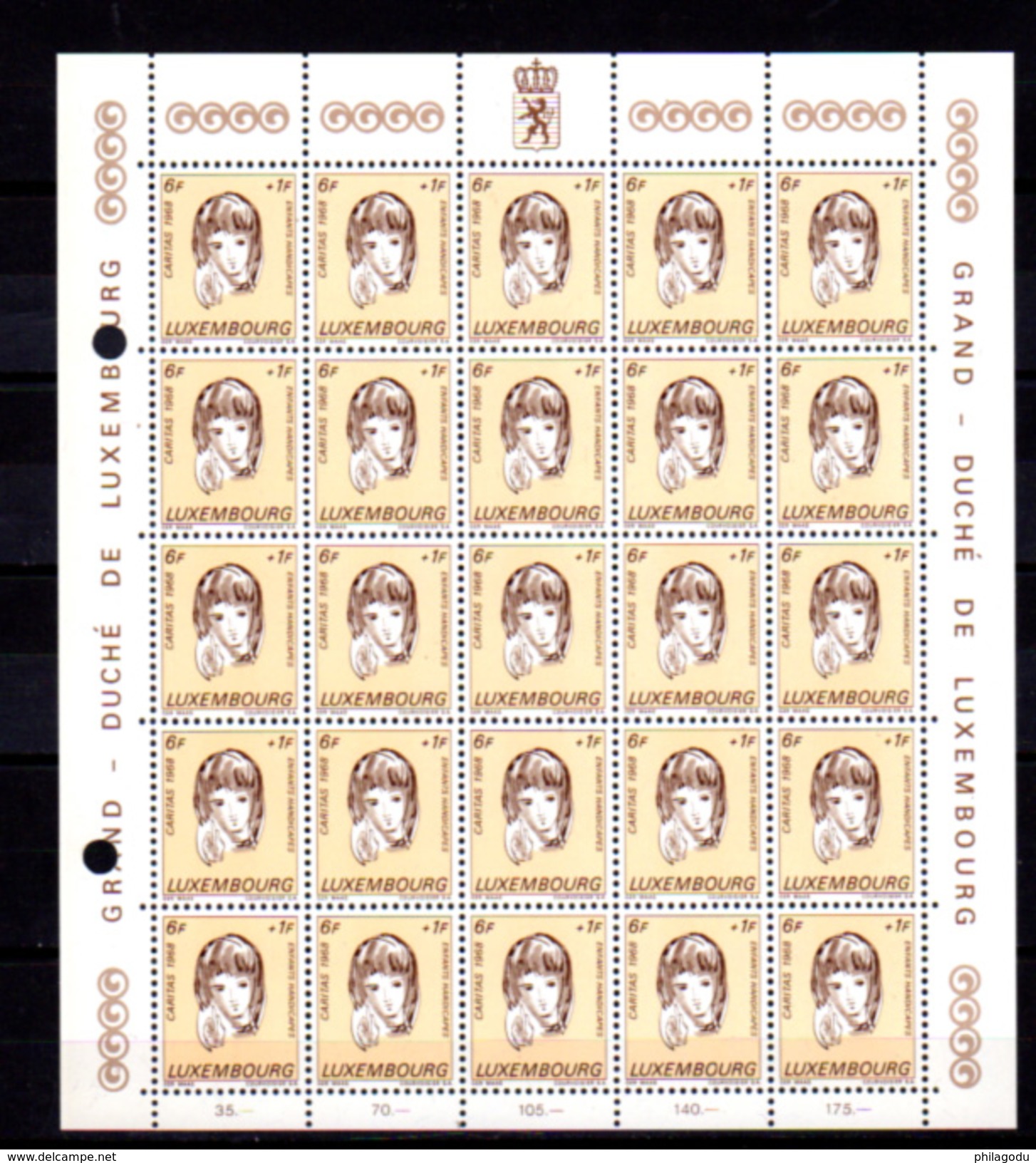 1968,    Enfants Handicapés, 729 /734**en Feuille De 25, Cote 100 €, - Ganze Bögen