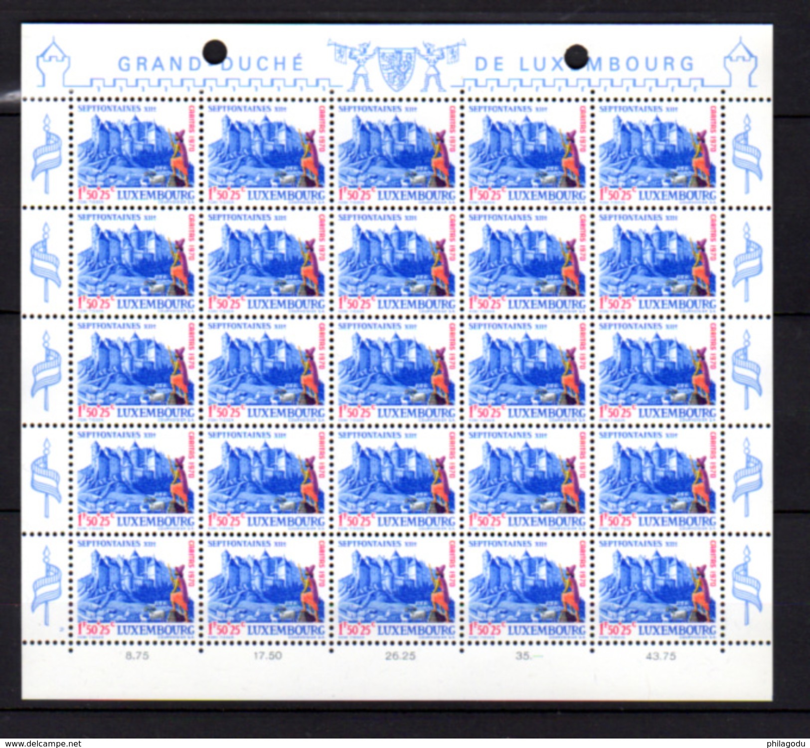 1970,  œuvres Sociales, 764 / 769**en Feuilles De 25, Cote 75 €, - Full Sheets