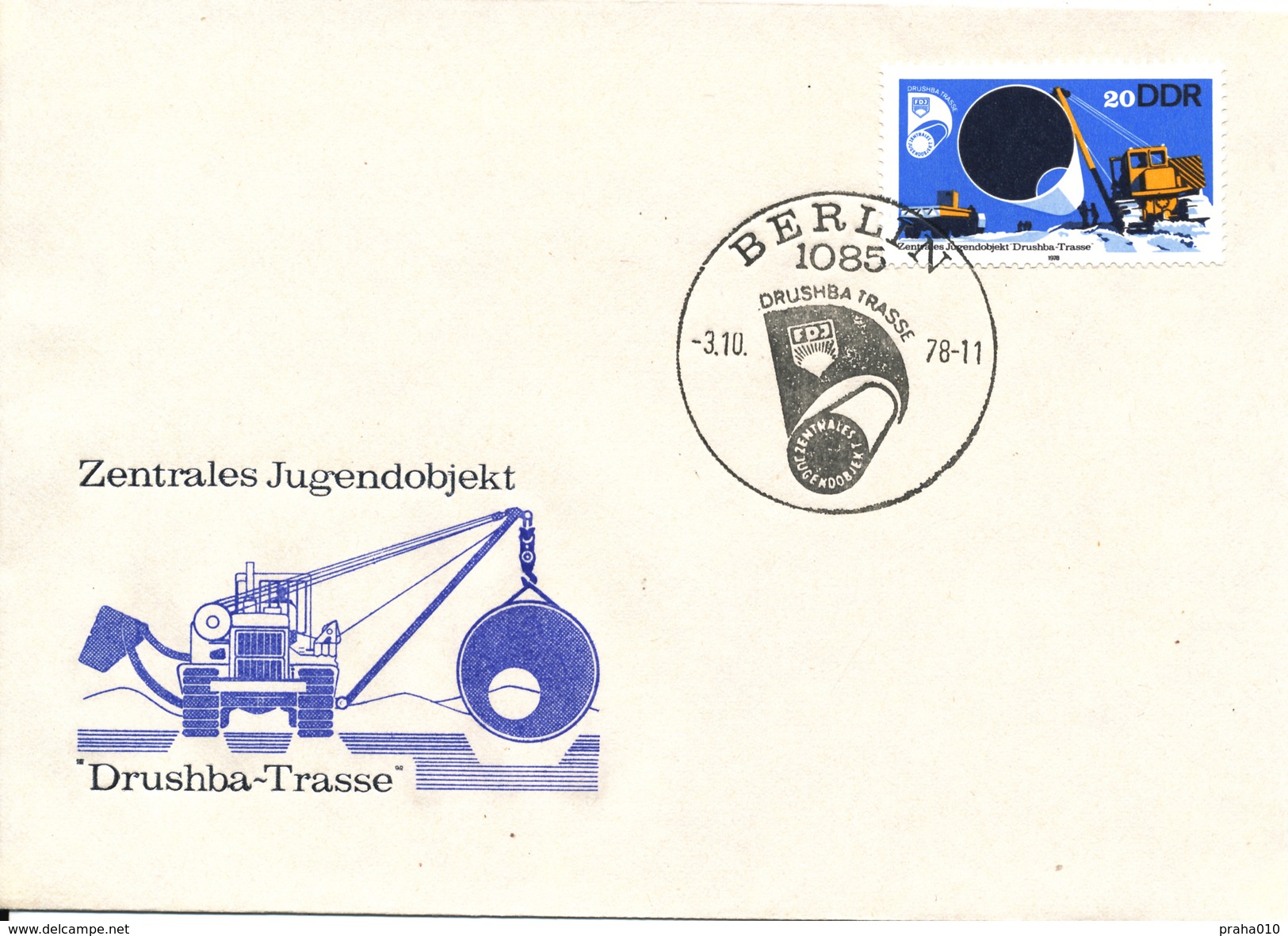 L4328 - DDR / FDC (1978) 1085 Berlin: Youth Construction "Druzba" (gas Pipeline) - Gas