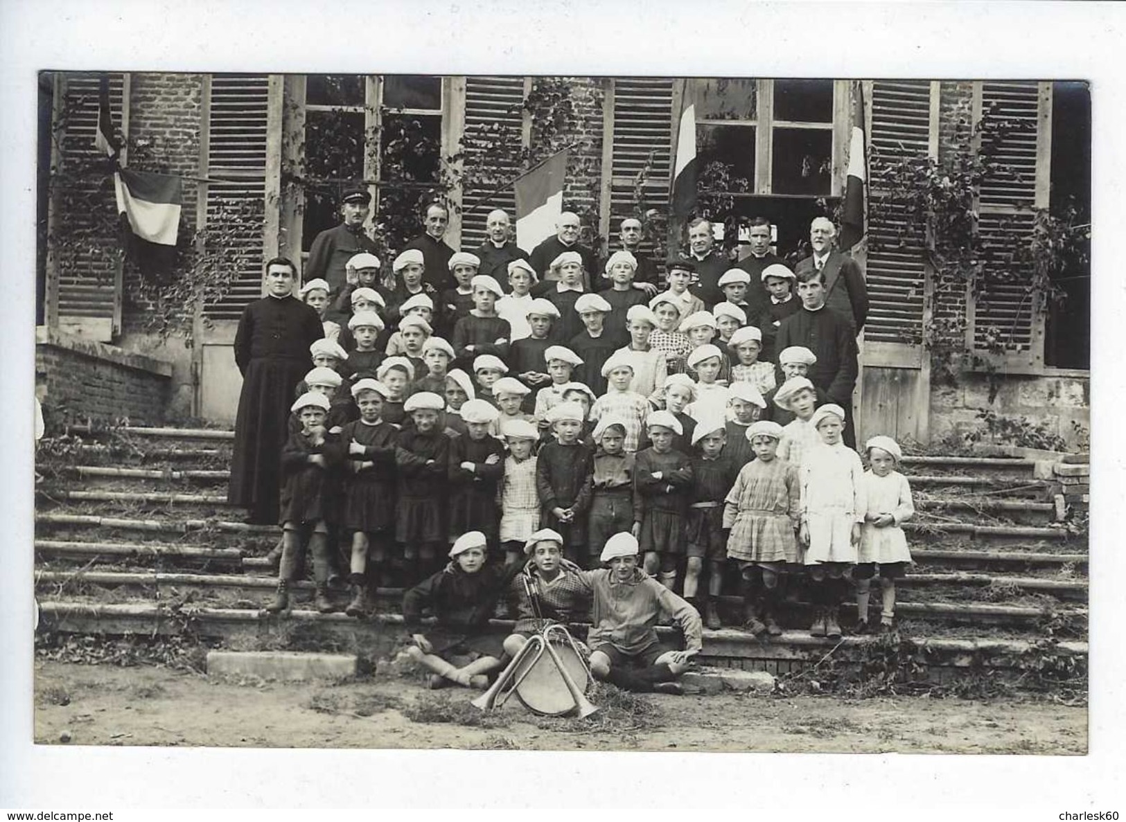 CPA Carte Photo Normandie Colonie De Vacances Août Septembre 1932 Château Des Aleurs Eslette - Maromme