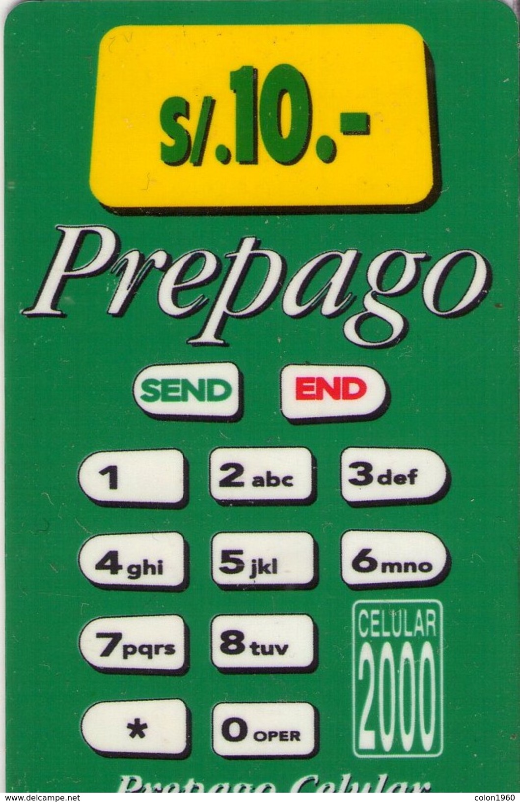 PERU. PE-BEL-REF-0001. Green Calculator. 10 S/. 1999-09. (255) - Peru