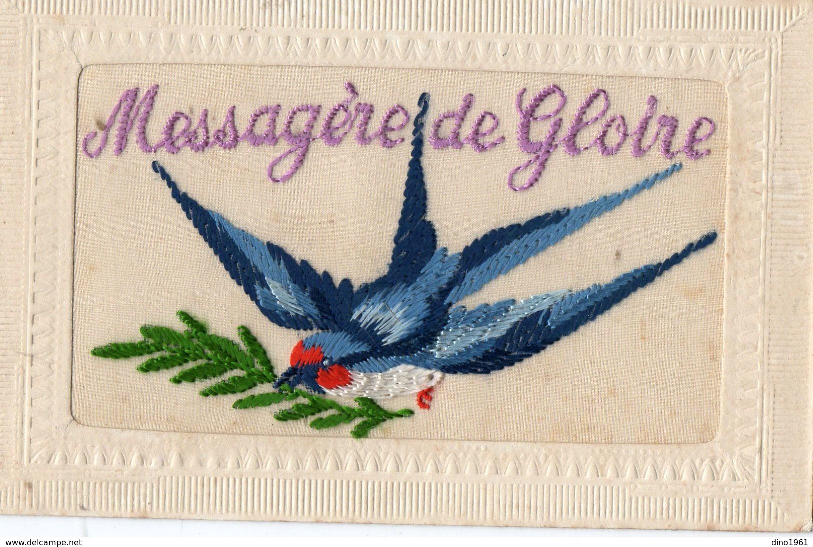 CPA 2054 - MILITARIA - Carte Brodée Militaire - Guerre 1914 - 18 - Messagère De Gloire - Hirondelle - Embroidered