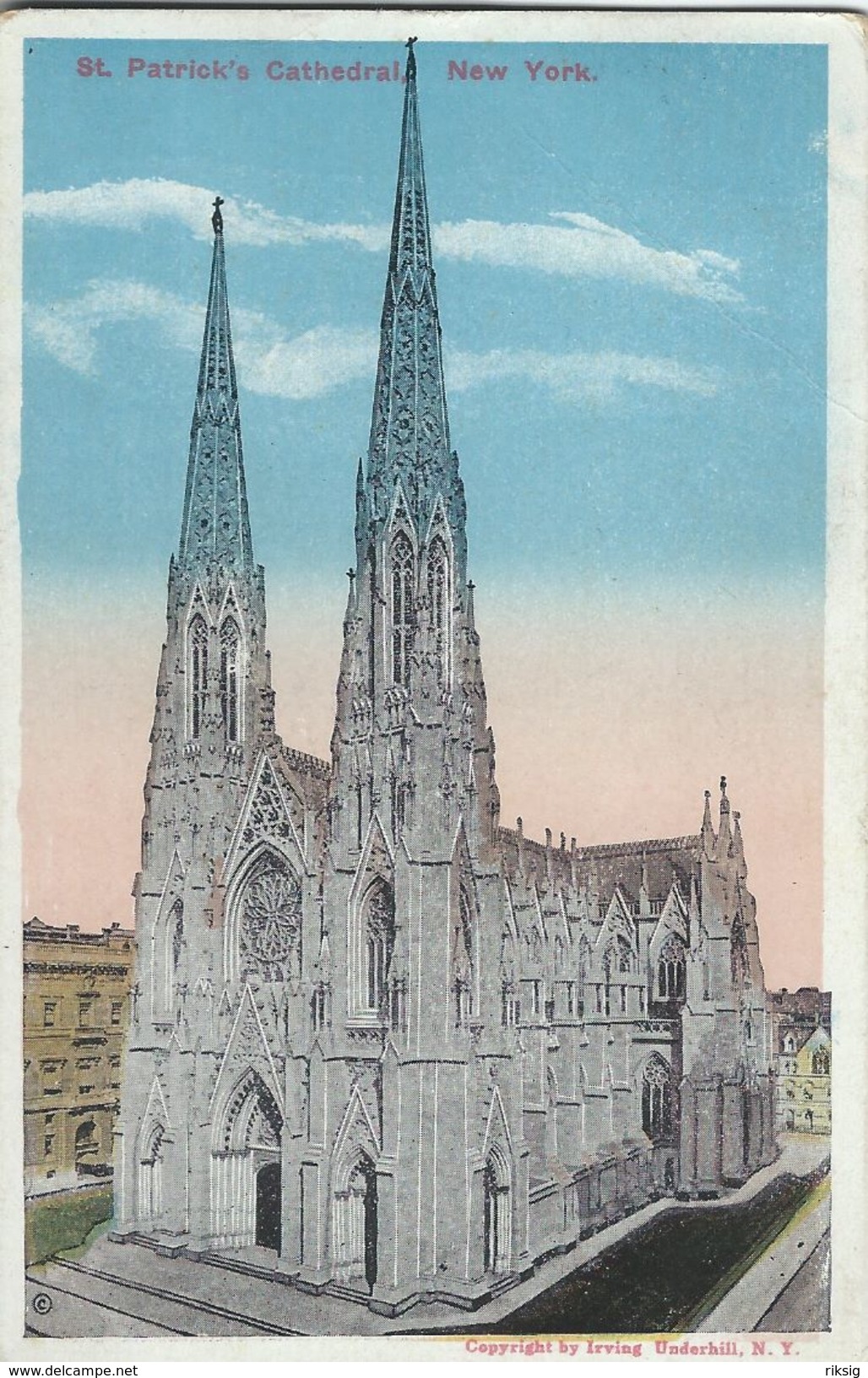 St. Patrick`s Cathedral  New York   Sent To Denmark 1916    S-3995 - Kirchen