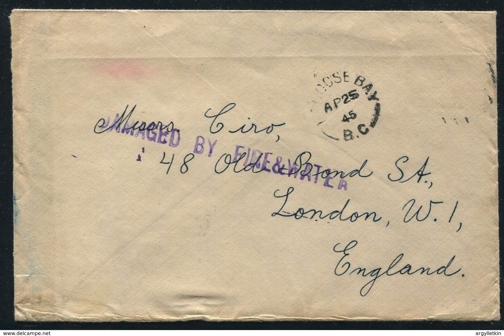 CANADA NANOOSE BAY GB LONDON WRECK 1945 SCYTHIA RUSSIA COUNT KIRCHHOFF - Commemorative Covers