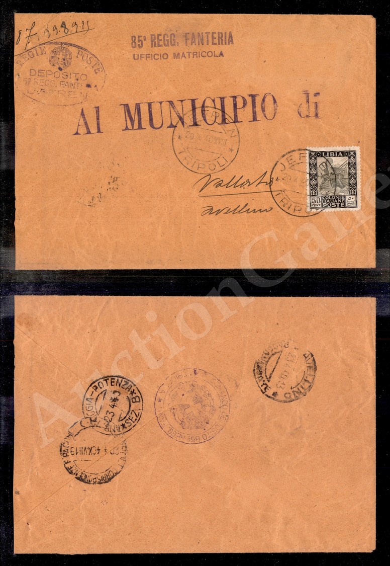 1137 Jefren Tripoli 20.4.40 (p.ti 10) - Busta Affrancata (51) Per Avellino - Autres & Non Classés