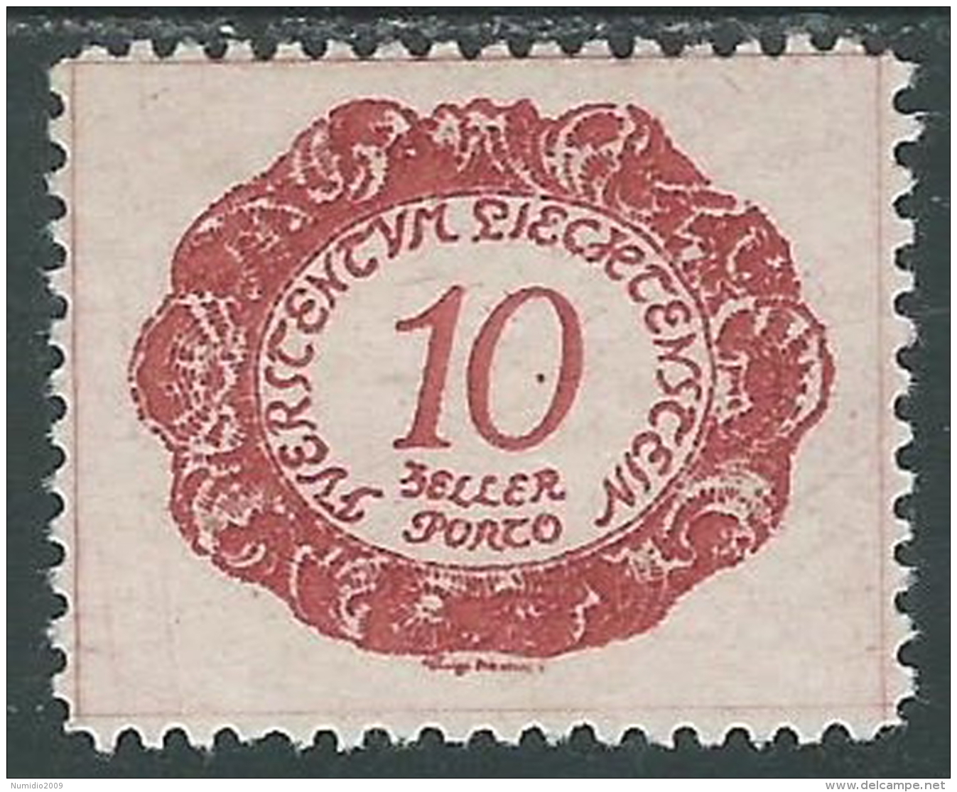 1920 LIECHTENSTEIN SEGNATASSE 10 H VARIETà PUNTO DENTRO 0 DI 10 MH * - R29-5 - Varietà