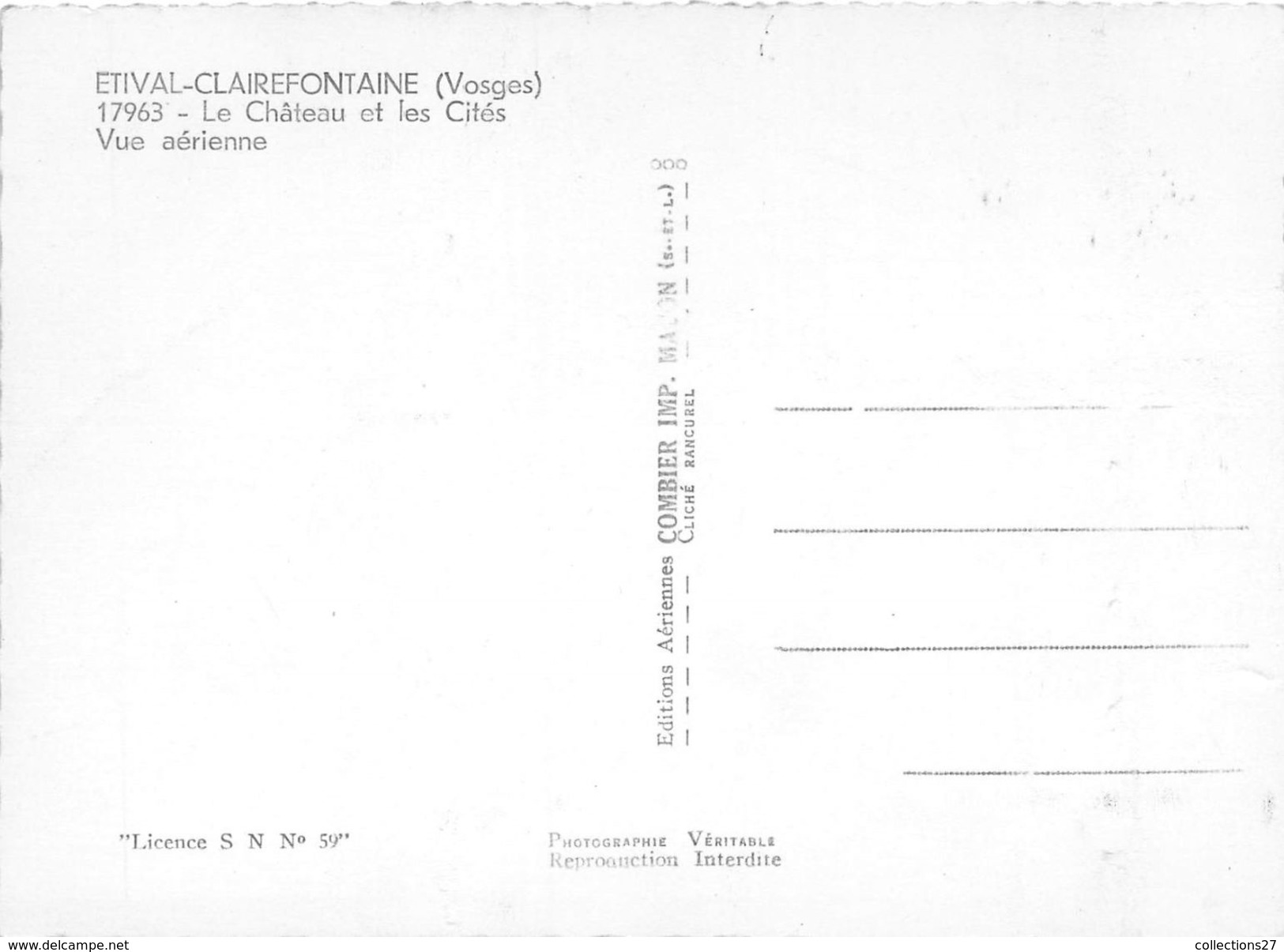 88-ETIVAL-CLAIREFONTAINES- LE CHATEAU ET LES CITES VUE  AERIENNE - Etival Clairefontaine