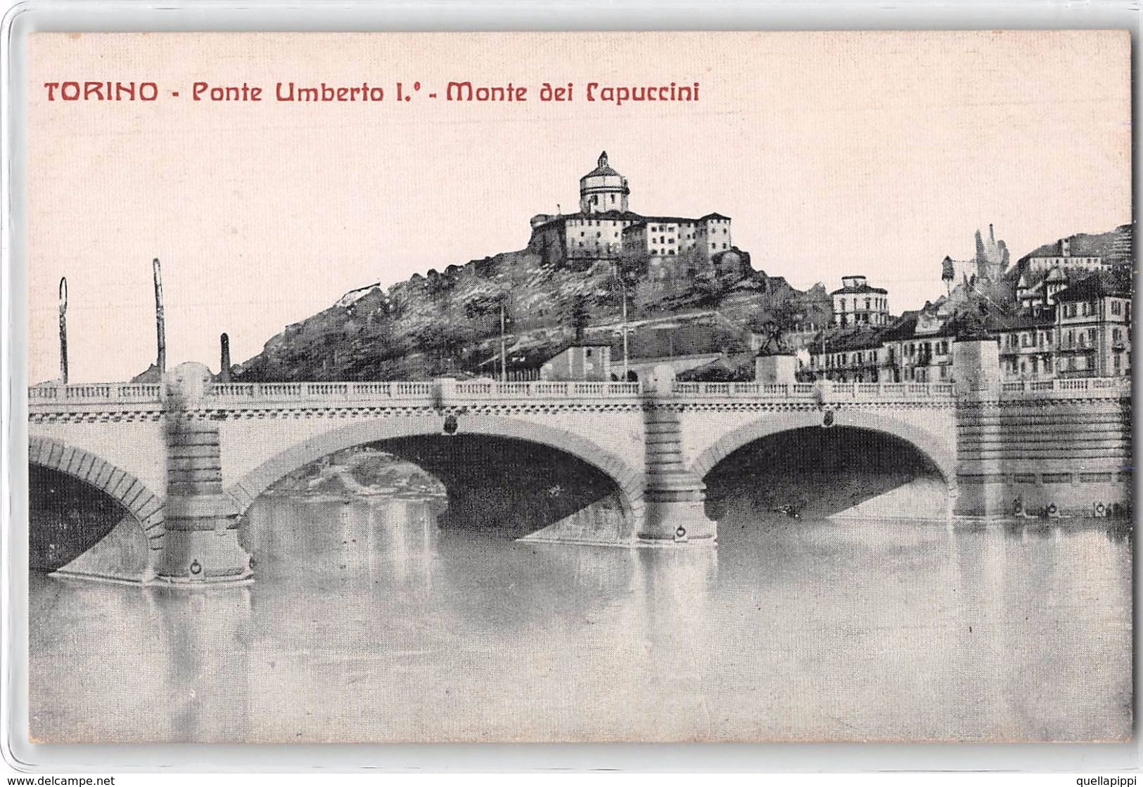 06625 "TORINO - PONTE UMBERTO I° - MONTE DI CAPUCCINI"  CART SPED 1918 - Fiume Po