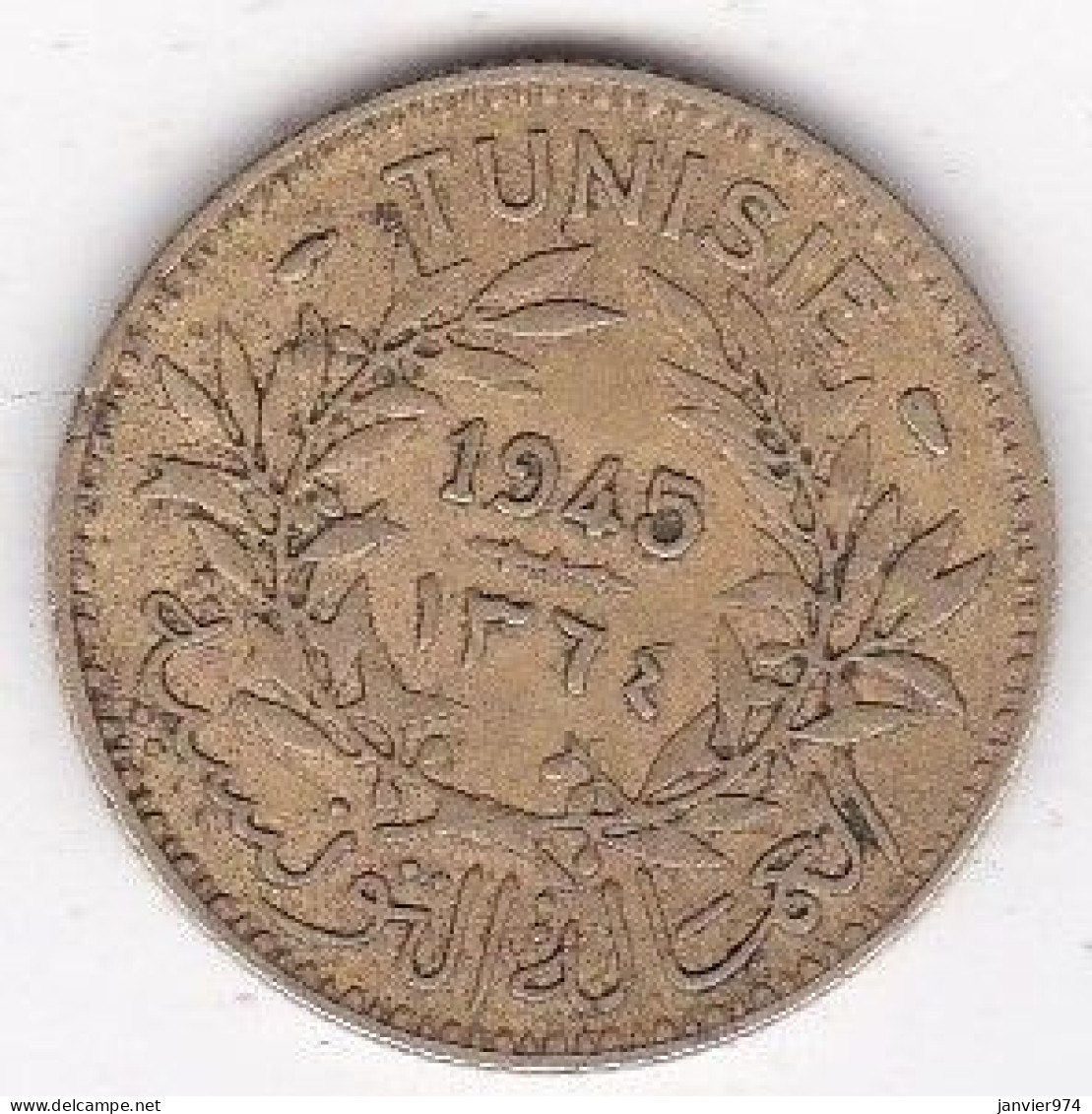 Protectorat Français Bon Pour 1 Franc 1945 – AH 1364 En Bronze-aluminium , Lec# 245 - Tunesien