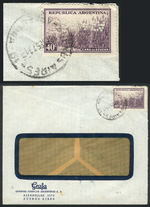 ARGENTINA "Cover Posted On 18/JA/1958, Franked With Stamp Of 40c. Sugar Cane, Wi - Altri & Non Classificati