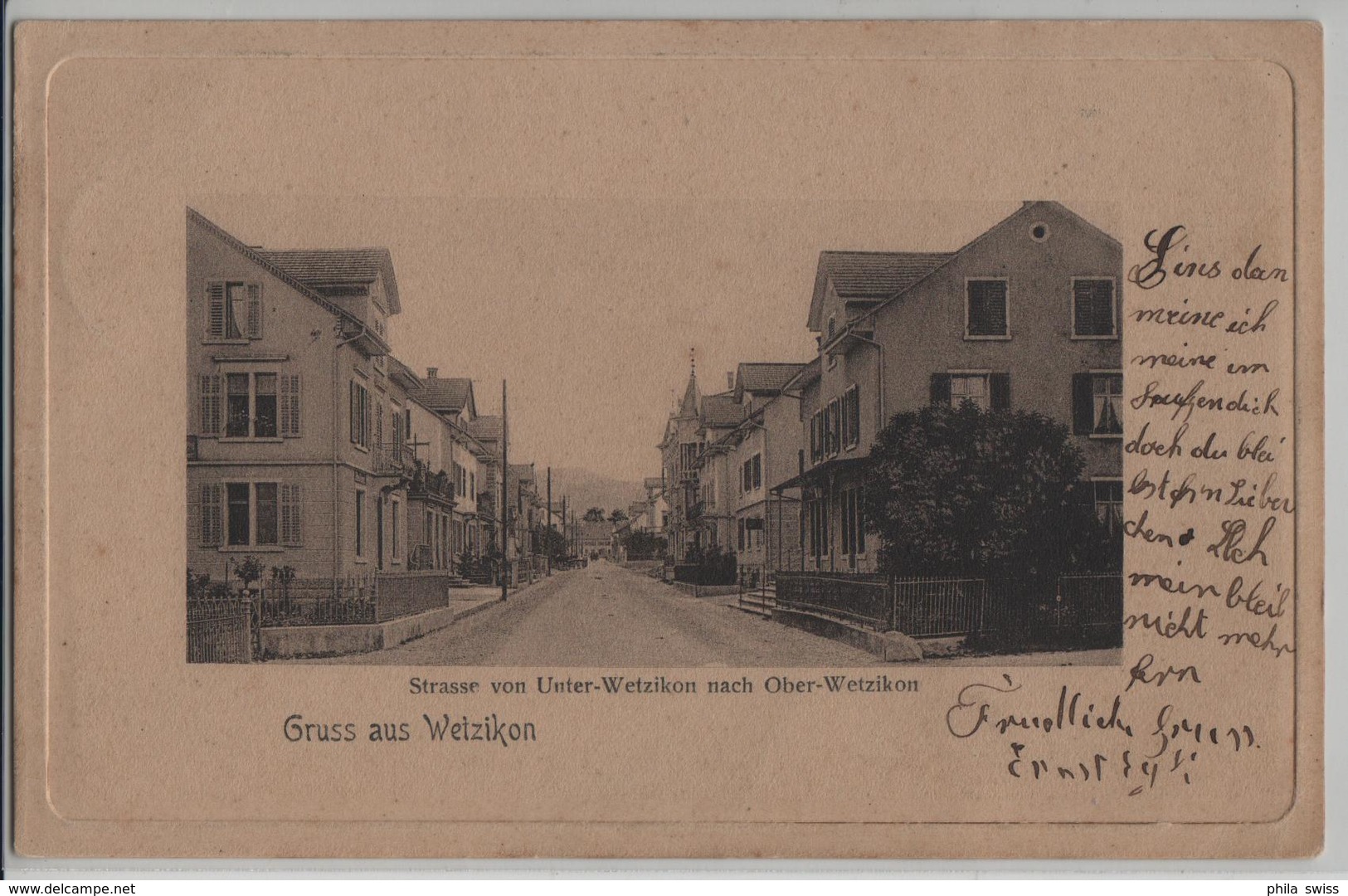 Gruss Aus Wetzikon - Strasse Von Unter-Wetzikon Nach Ober-Wetzikon - Wetzikon