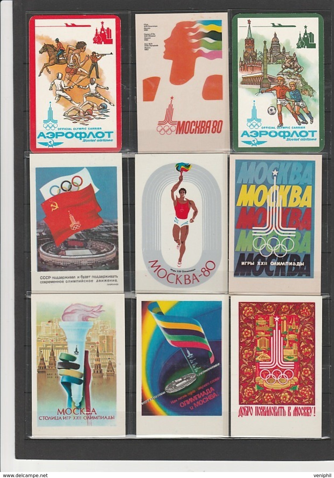 LOT DE 11 CALENDRIERS PETITS FORMATS -U.R.S.S  ANNEE 1980  - JEUX OLYMPIQUES DE MOSCOU - Tamaño Pequeño : 1971-80