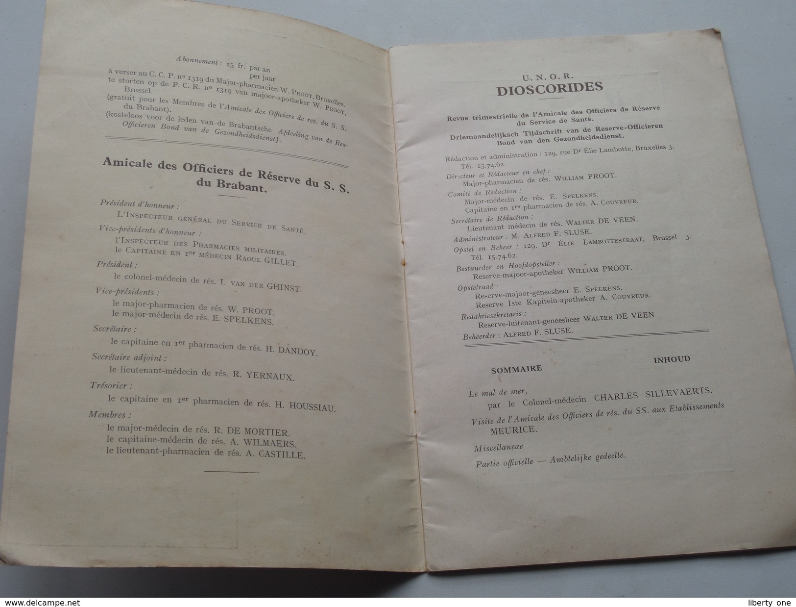 DIOSCORIDES ( 3me Année - N° 1 Aout ) 1939 ( Voir Photo Pour Detail De Quelques Pages ) NL / FR ! - Andere & Zonder Classificatie