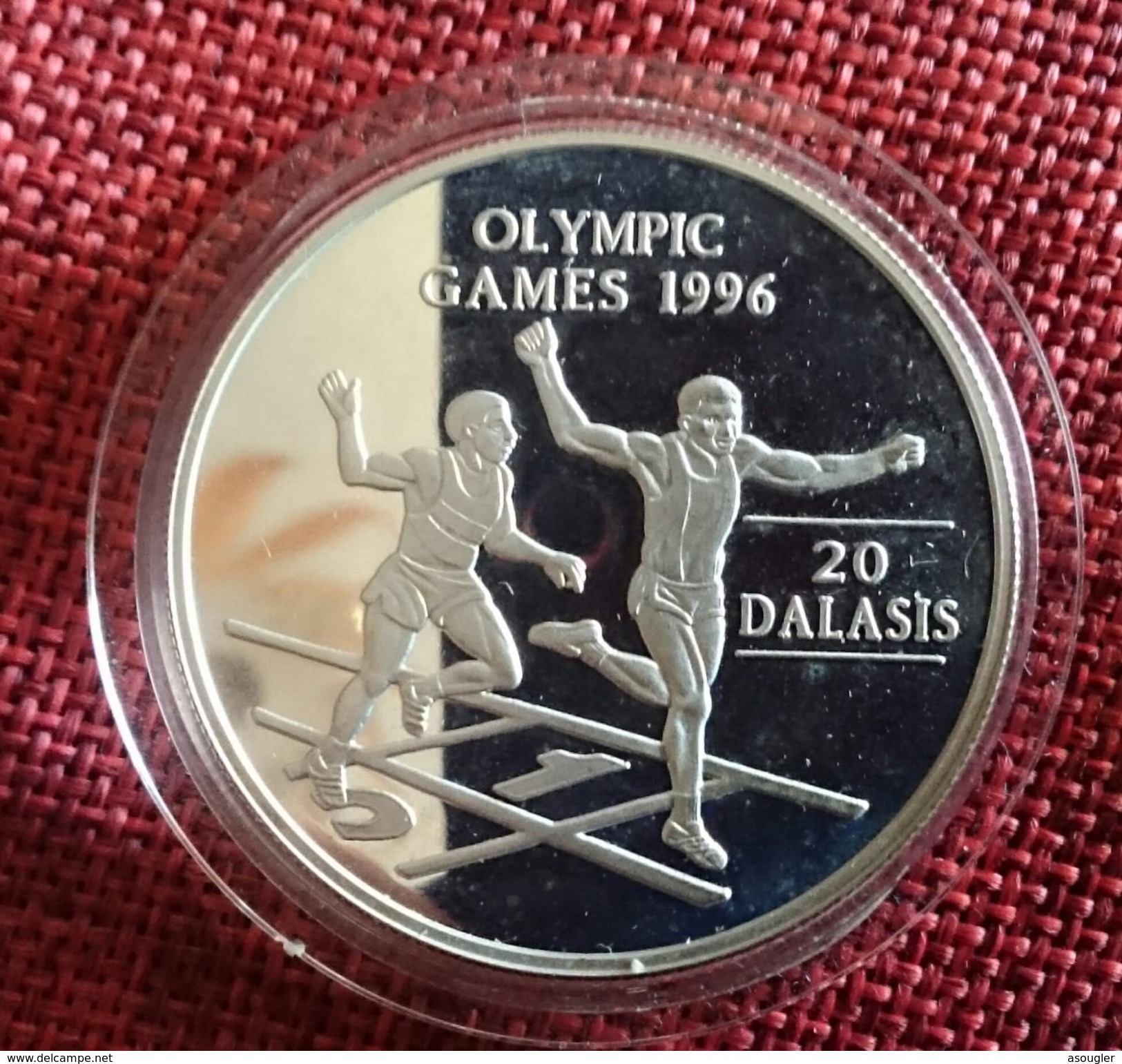 GAMBIA 20 DALASIS 1994 SILVER PROOF "OLYMPIC GAMES 1996" (free Shipping Via Registered Air Mail) - Gambia